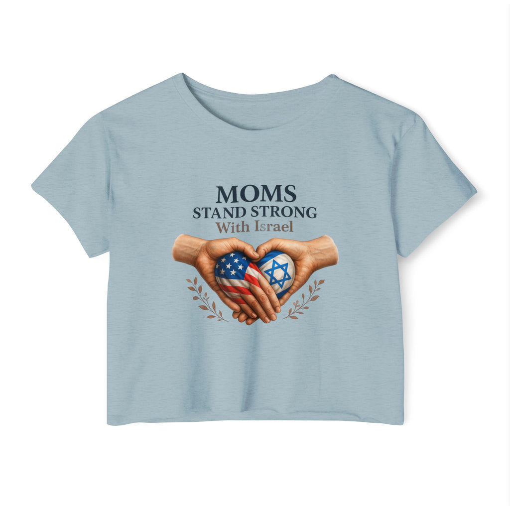 Mom Stand Strong Women's Festival Crop Top - American Zionist