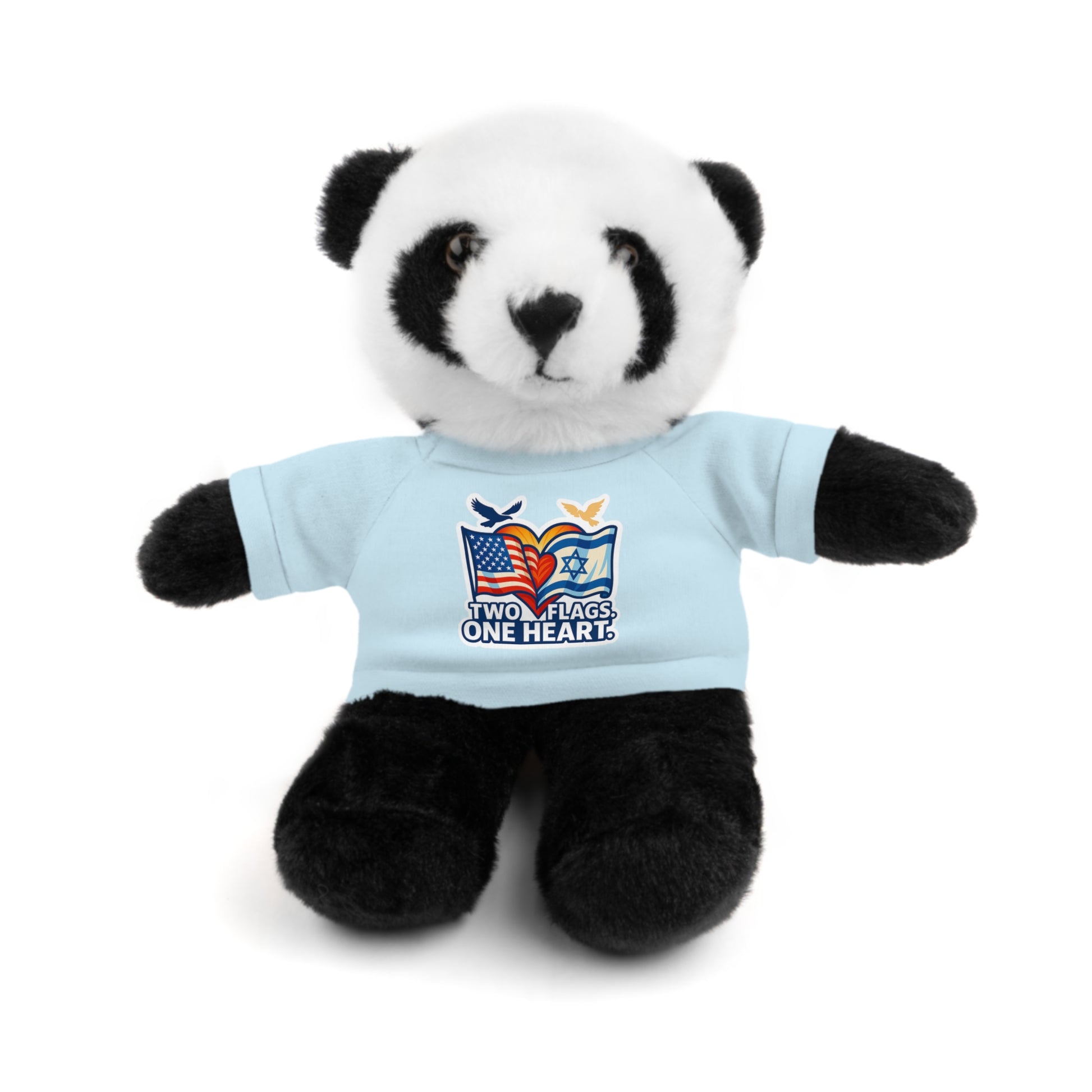 Two Flags. One Heart Stuffed Animals with Tee - American Zionist