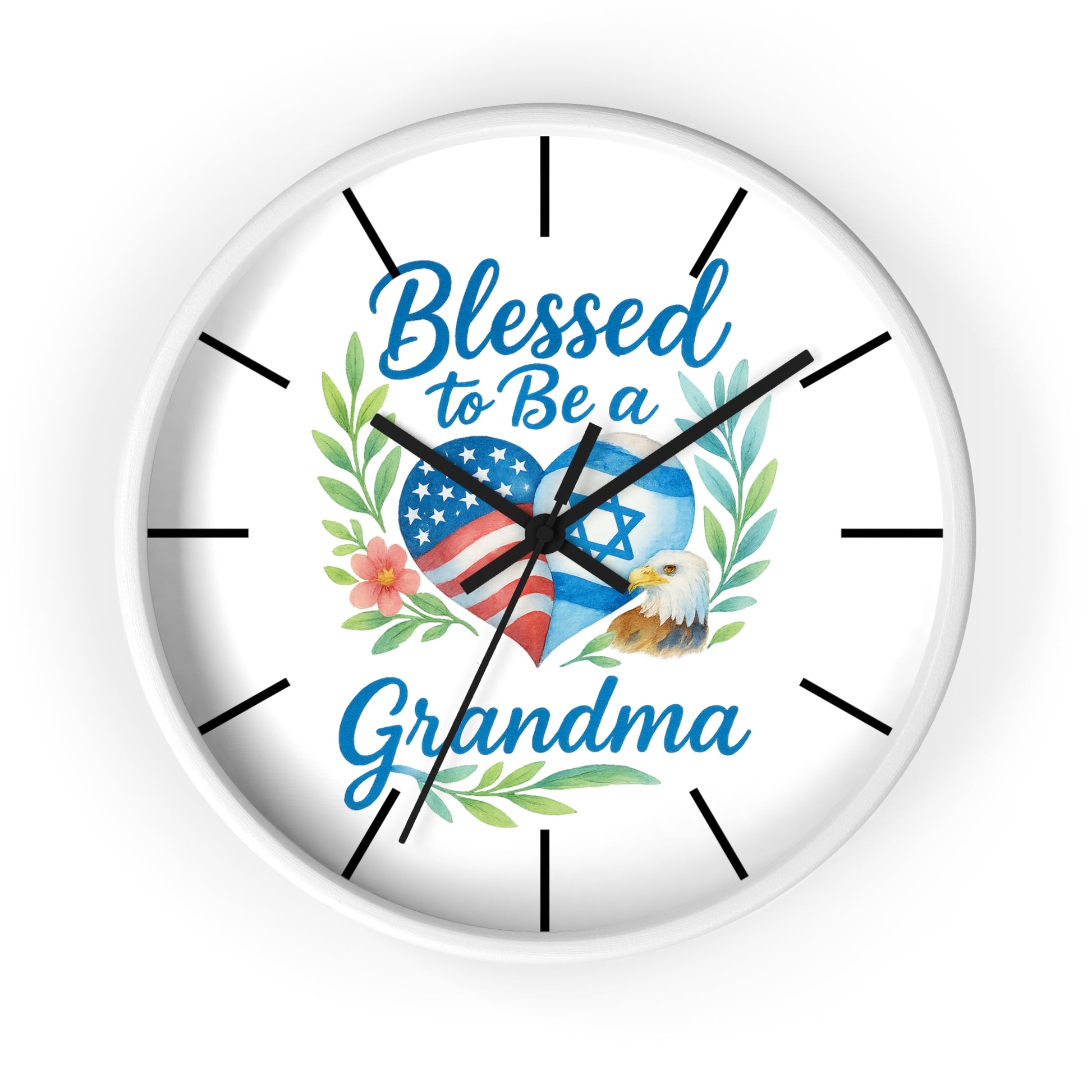 Blessed To Be A Grandma Wall Clock - American Zionist
