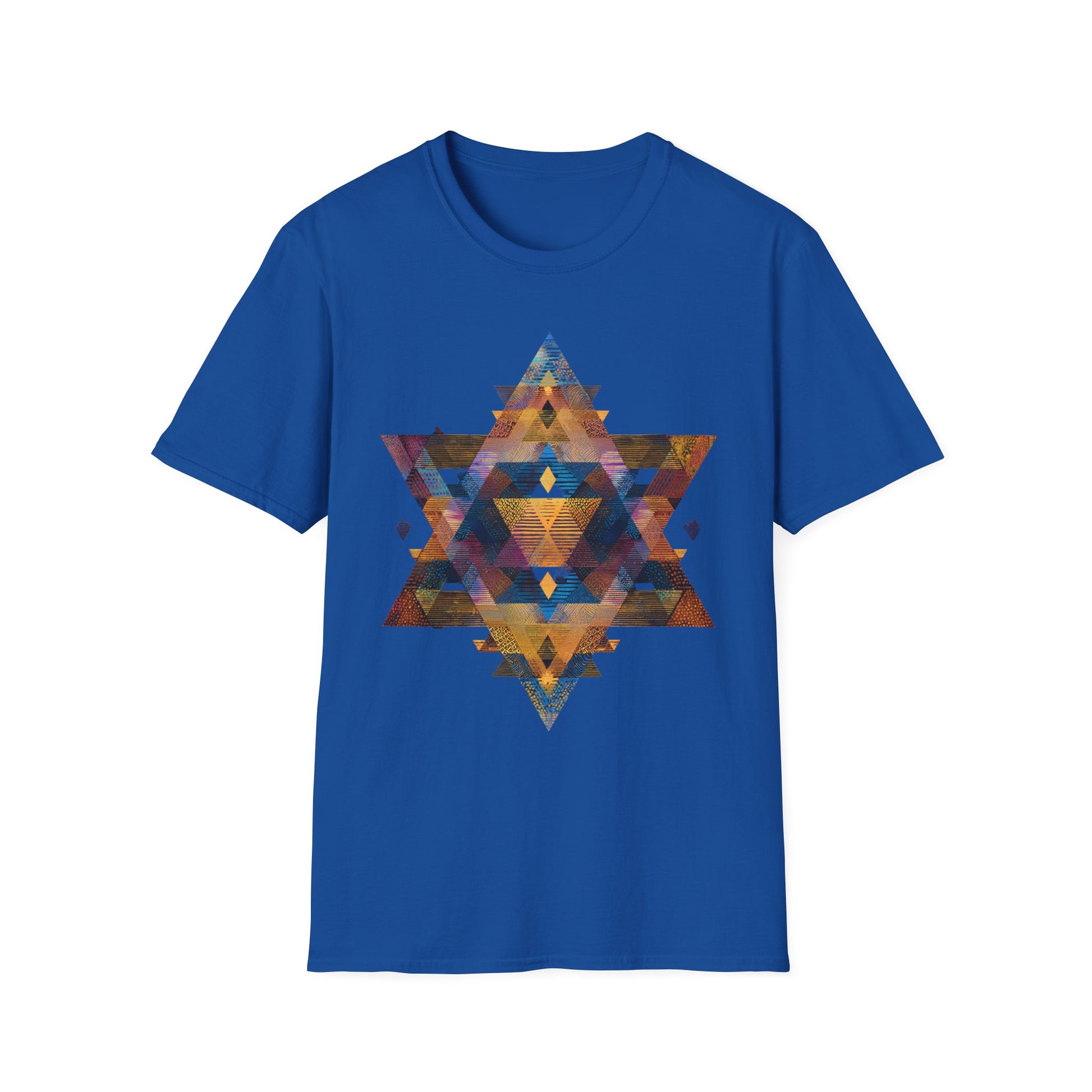 Star of David Geometric Unisex Softstyle T-Shirt - American Zionist