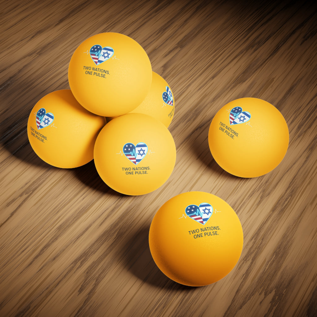 Two Nations. One Pulse Ping Pong Balls, 6 pcs - American Zionist
