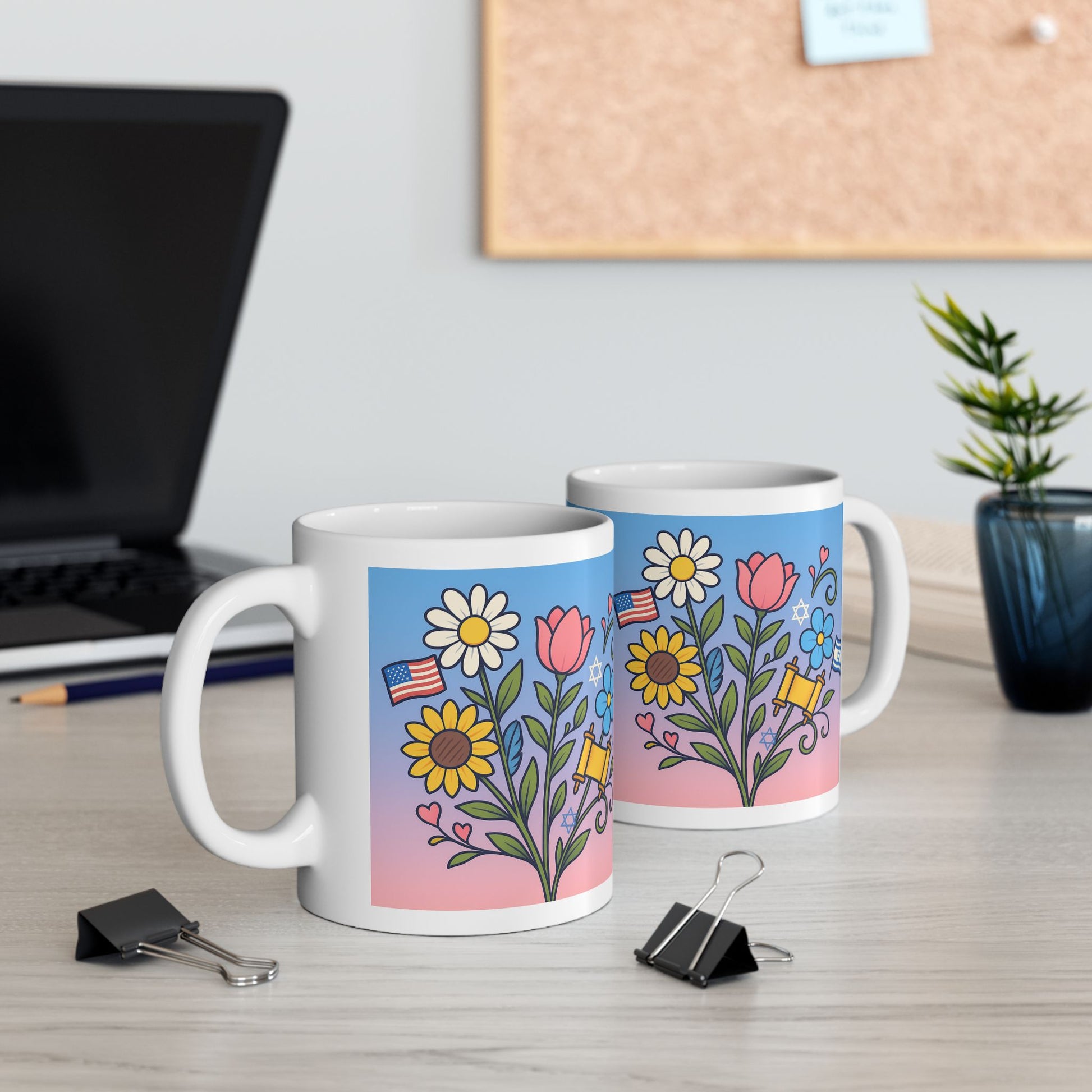 Flourish With Freedom Ceramic Mug 11oz, 15oz - American Zionist