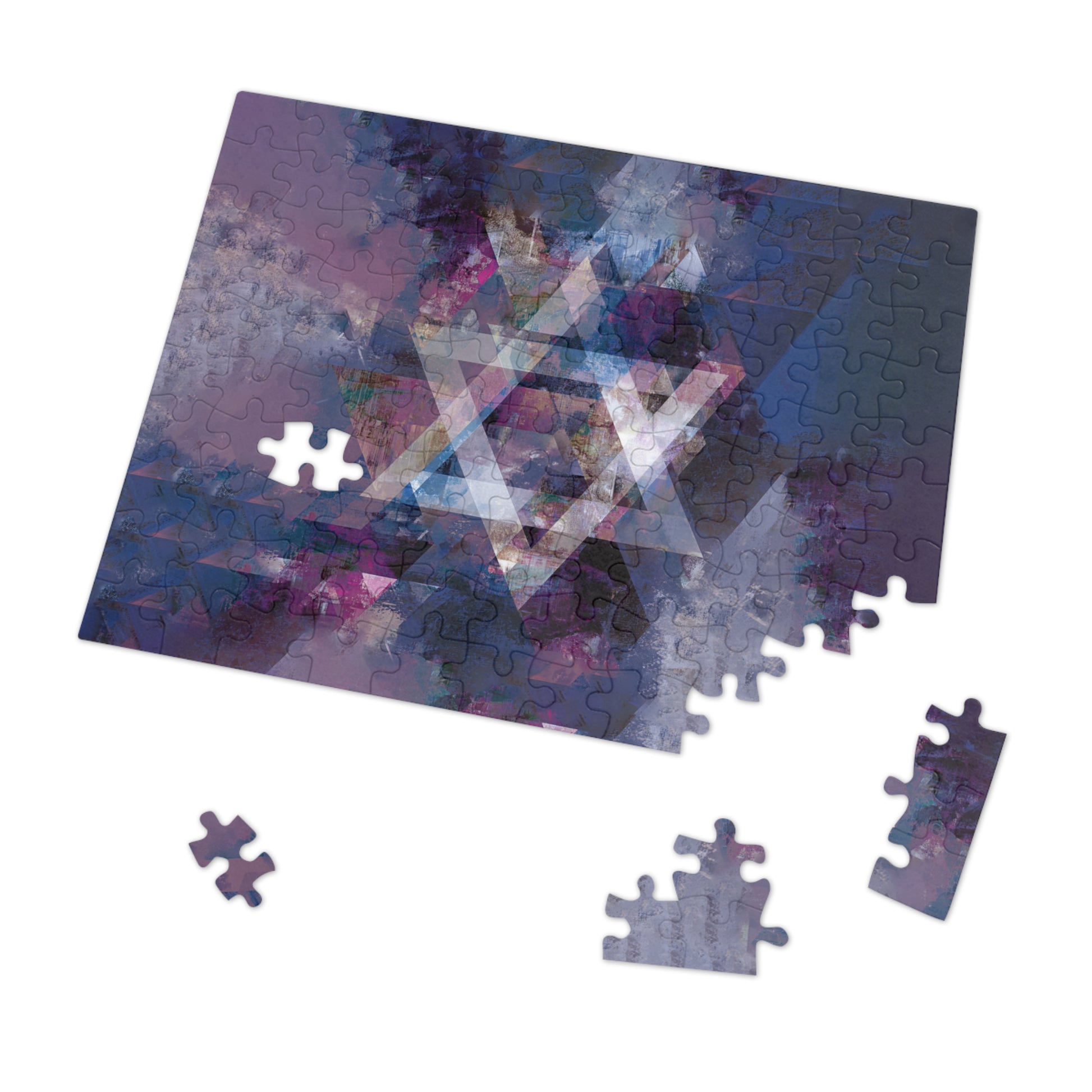 Abstract Star of David Jigsaw Puzzle with Tin - American Zionist