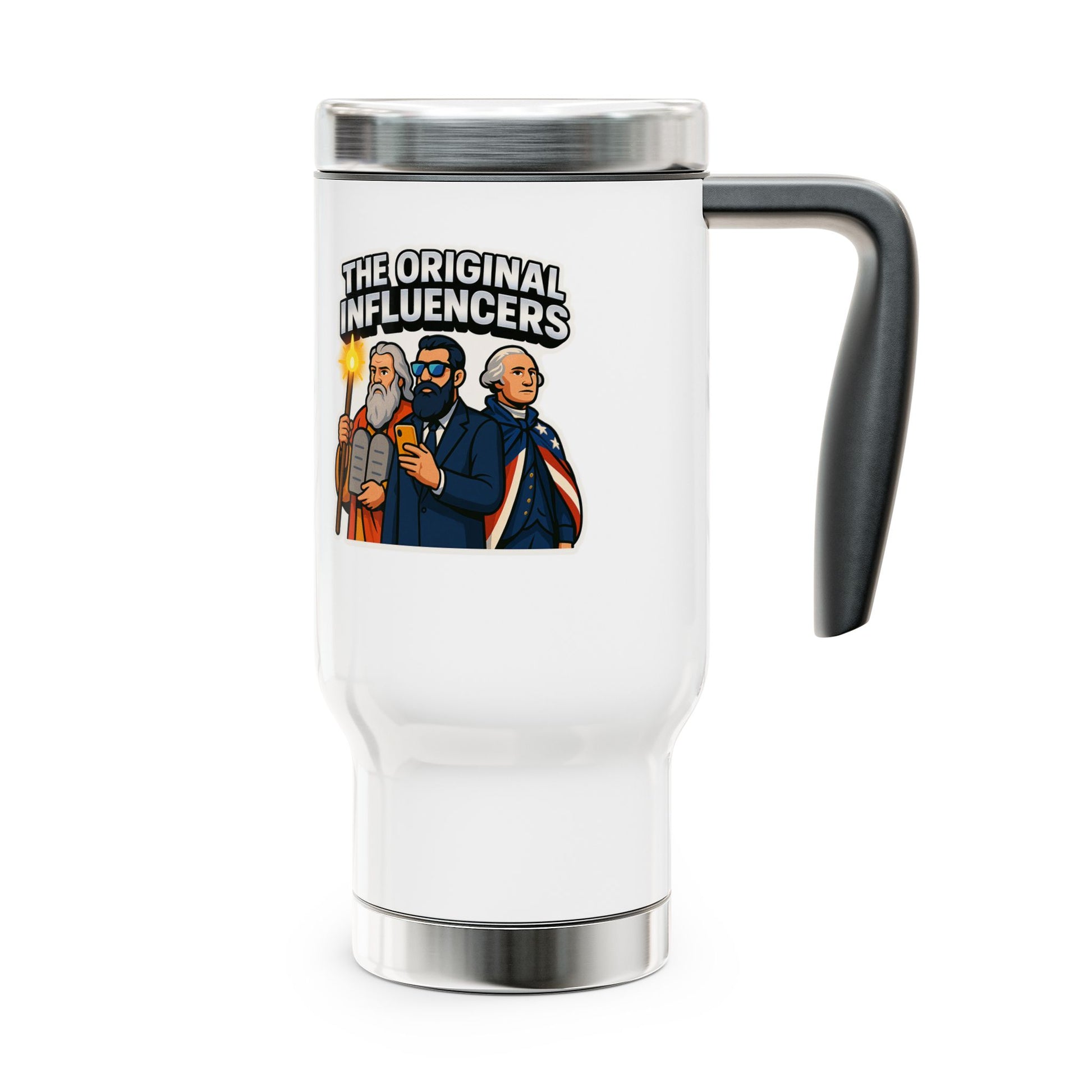 Bright Original Influencers Stainless Steel Travel Mug with Handle, 14oz - American Zionist
