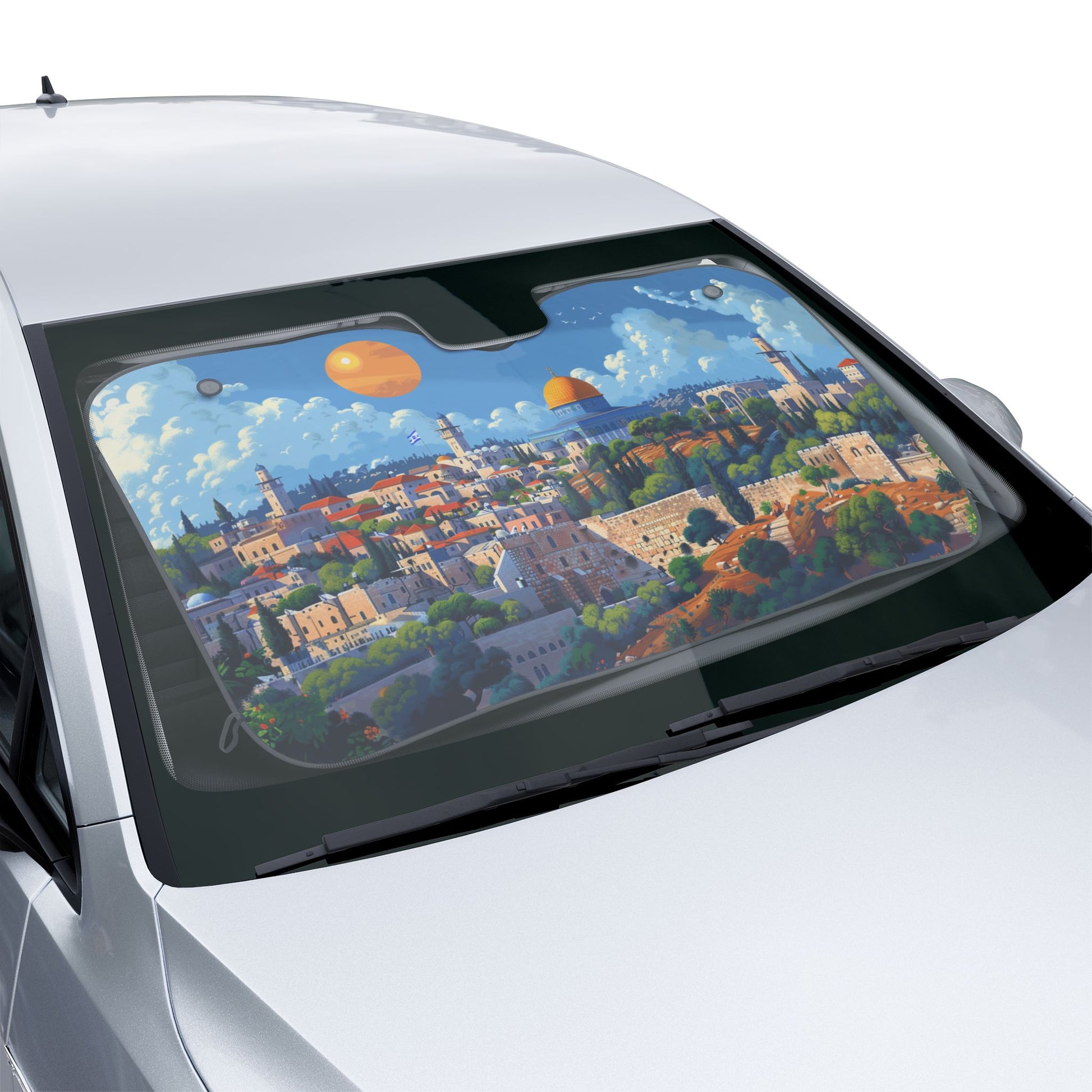 Jerusalem City Skyline Car Sun Shades - American Zionist