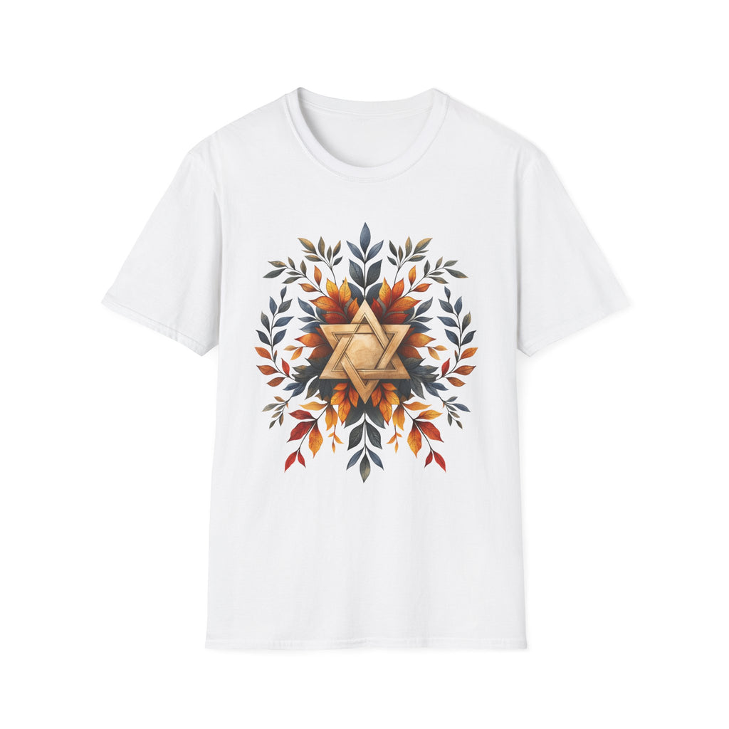 Star of David Wreath Unisex Softstyle T-Shirt - American Zionist