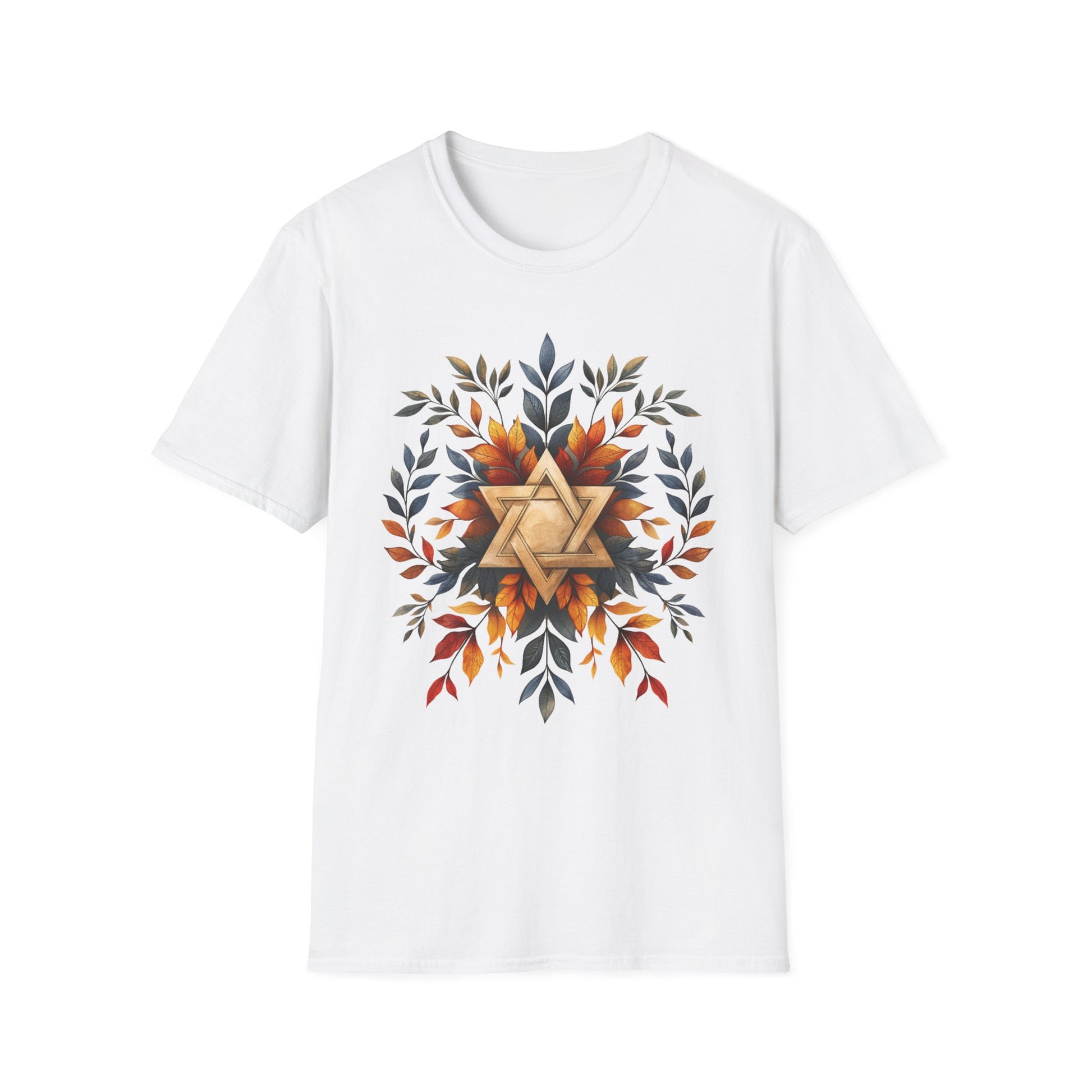 Star of David Wreath Unisex Softstyle T-Shirt - American Zionist