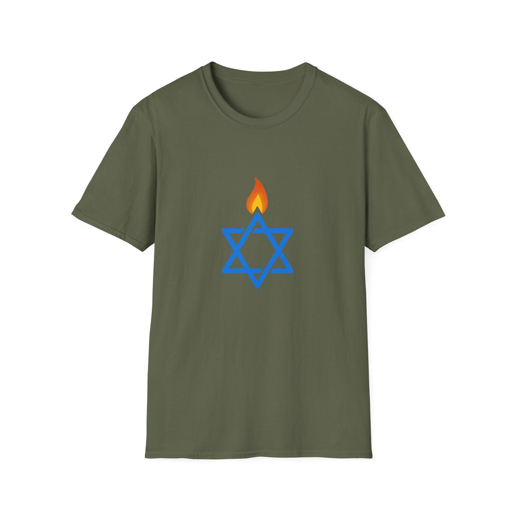 Fire Stars Of David Unisex Softstyle T-Shirt - American Zionist