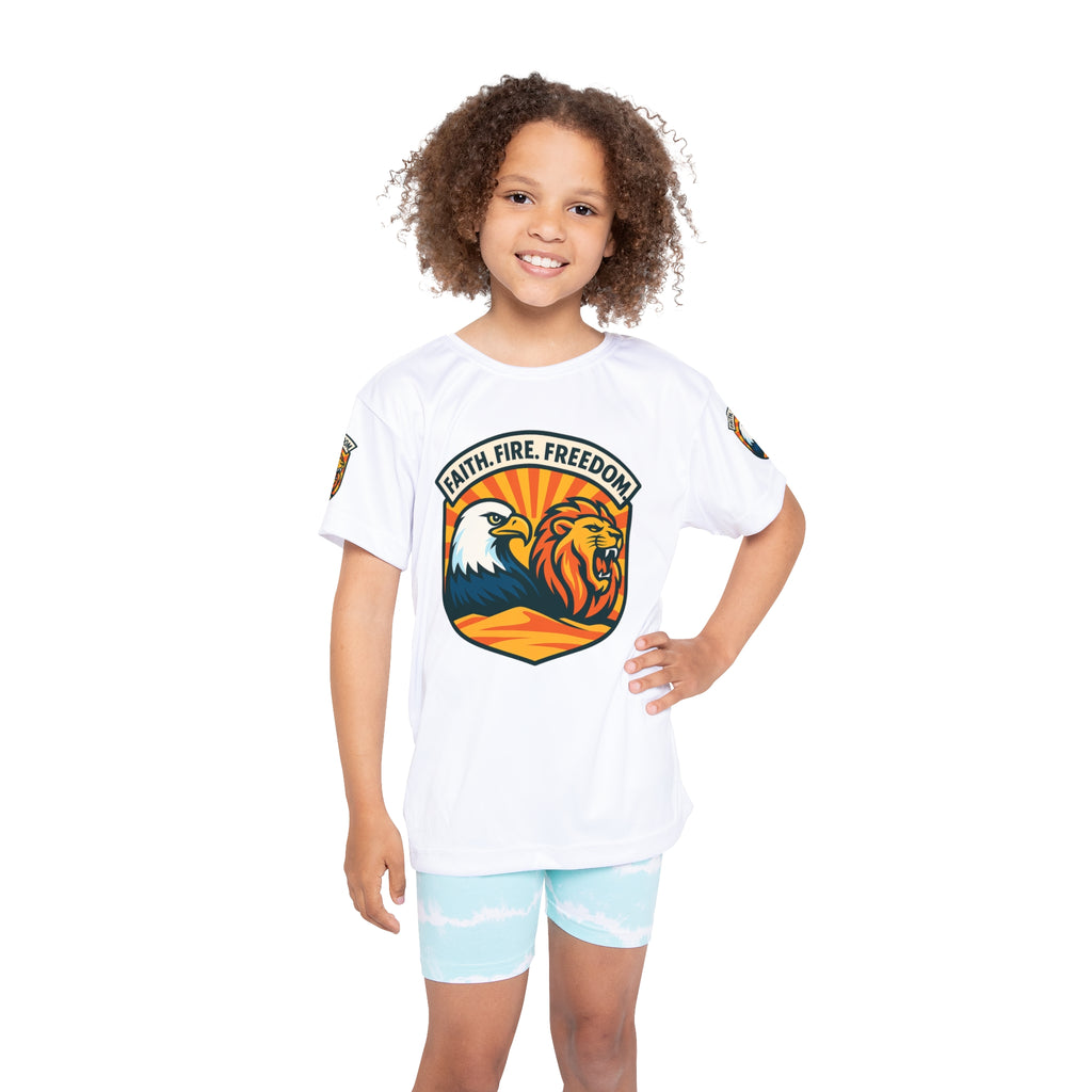 Lions Eagles Rise Kids Sports Jersey (AOP) - American Zionist