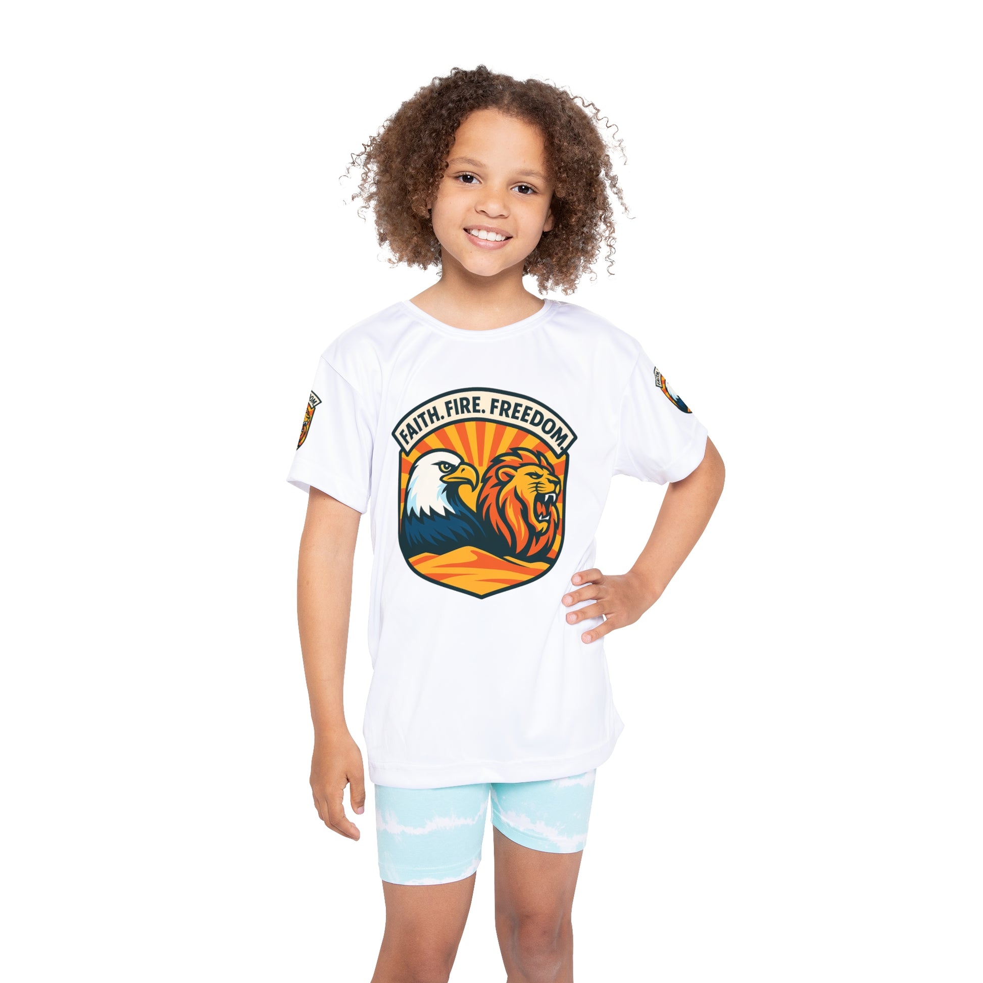 Lions Eagles Rise Kids Sports Jersey (AOP) - American Zionist