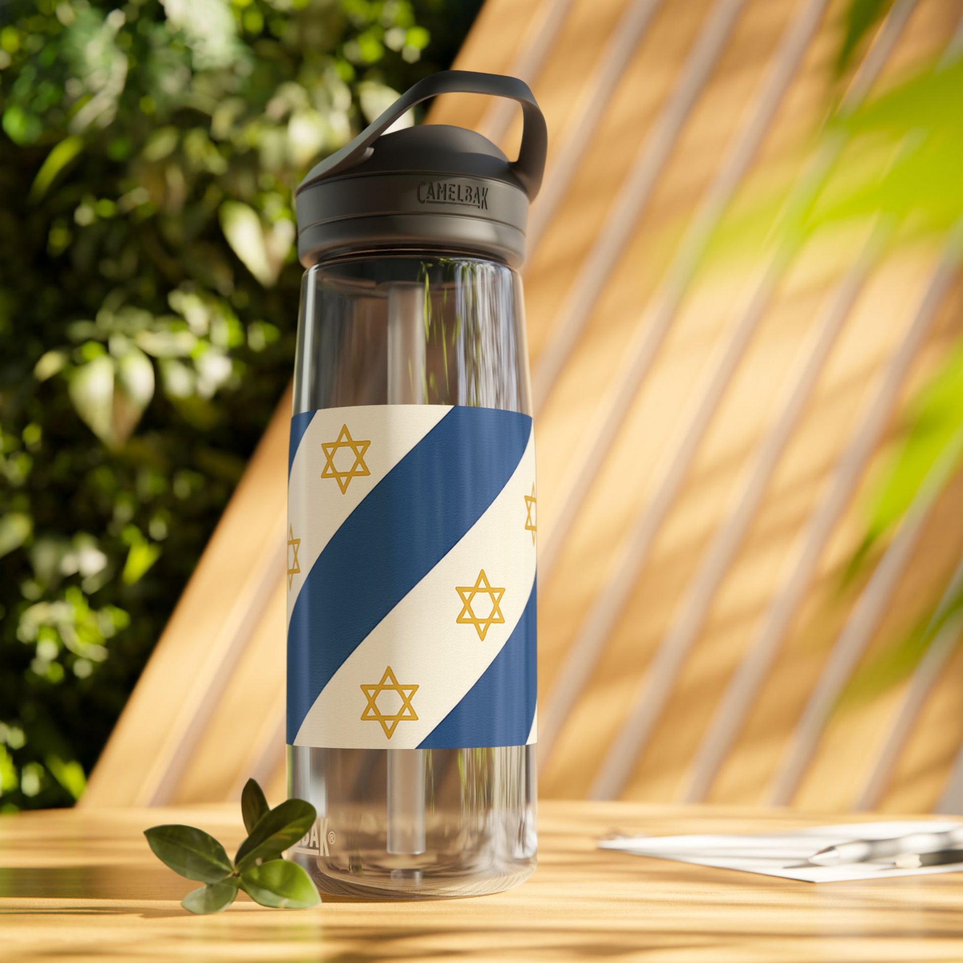 Israel Regalia Stripe Water Bottle, 20oz\25oz - American Zionist