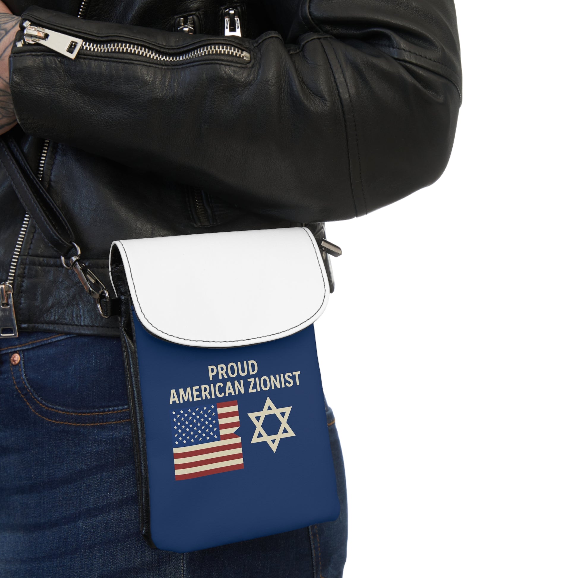 Blue Proud American Zionist Small Cell Phone Wallet - American Zionist