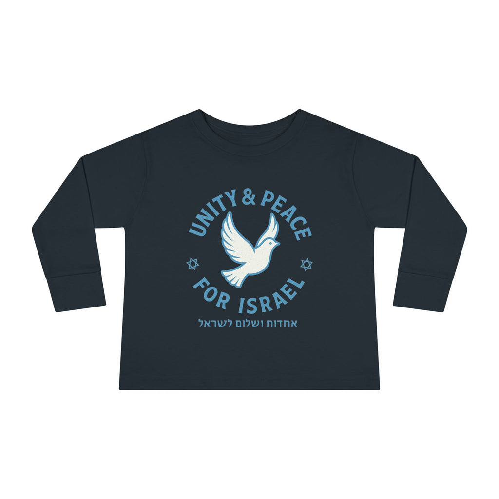 Unity Peace For Israel Toddler Long Sleeve Tee - American Zionist