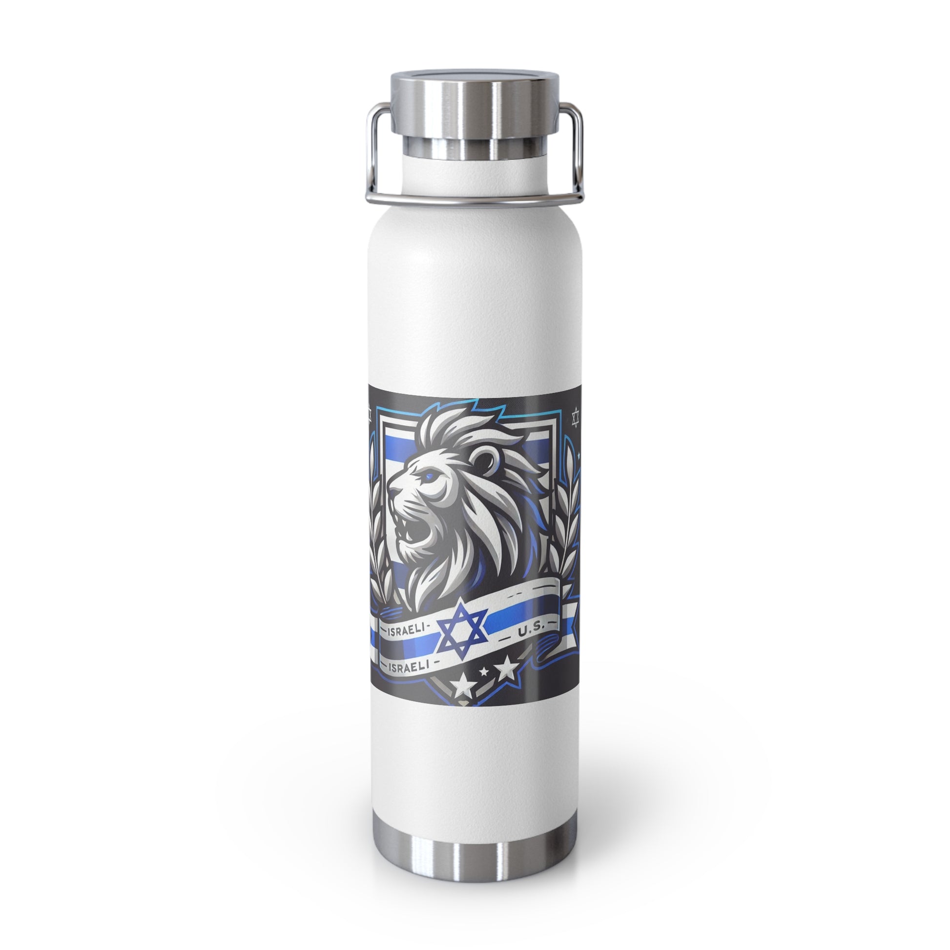 Lion of Judah Crest Copper Vacuum Insulated Bottle, 22oz - American Zionist