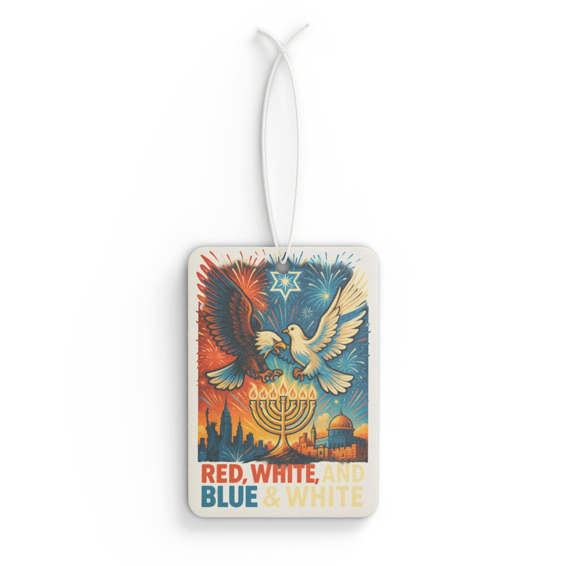 Red White and Blue Car Air Freshener - American Zionist
