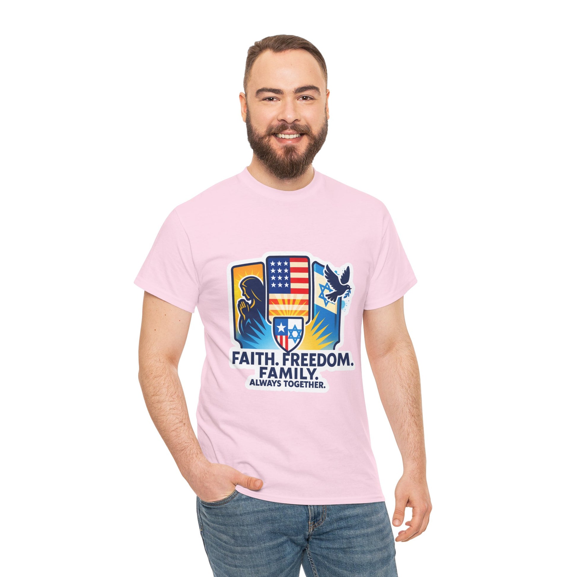 Shield Of Togetherness Unisex Heavy Cotton Tee - American Zionist