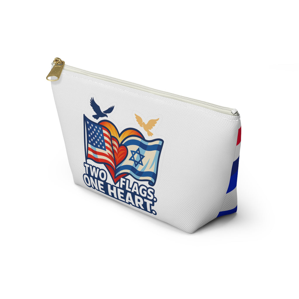 Two Flags. One Heart Accessory Pouch w T - bottom - American Zionist