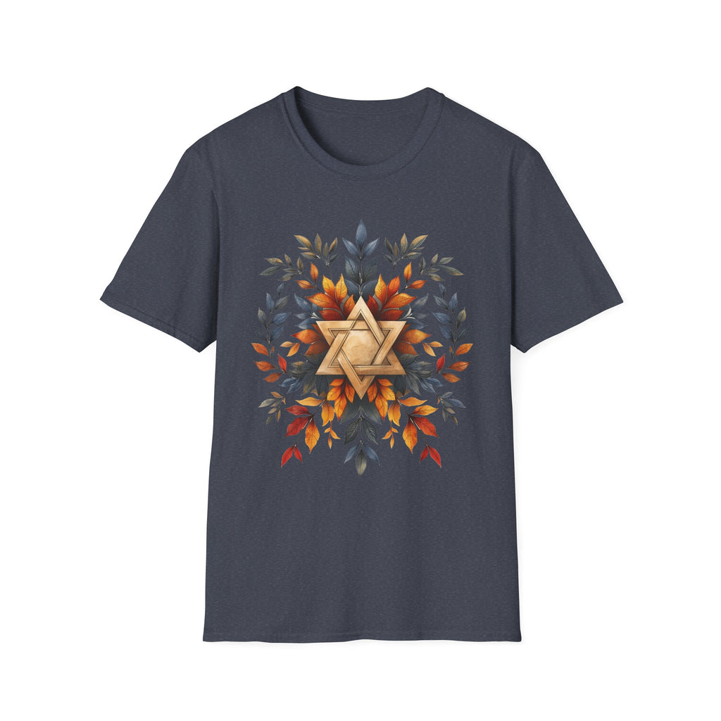 Star of David Wreath Unisex Softstyle T-Shirt - American Zionist