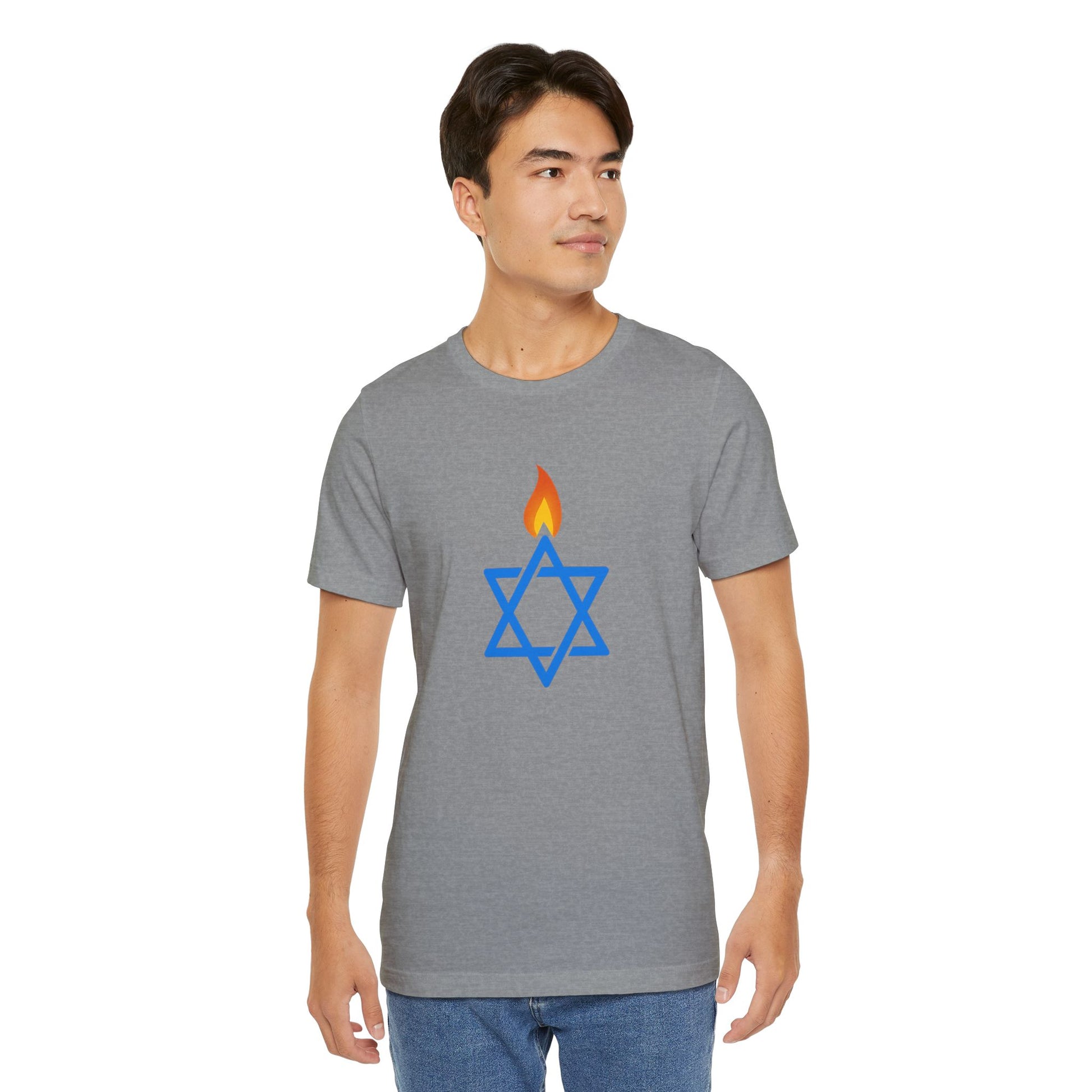 Fire Stars Of David Unisex Jersey T-Shirt - American Zionist