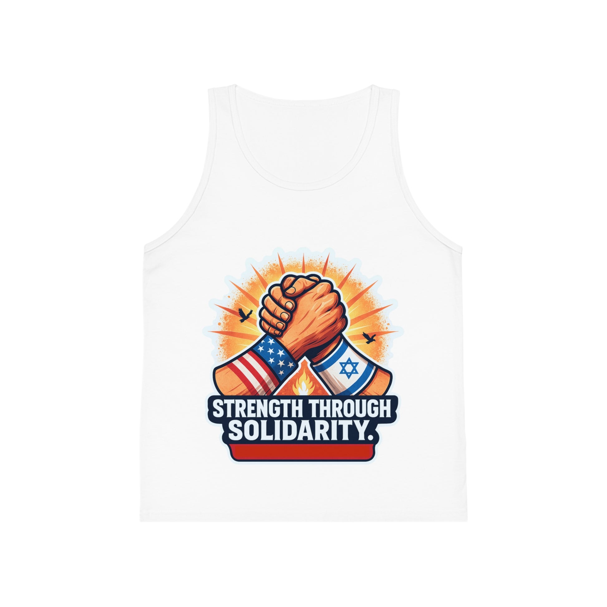 Strength Through Solidarity Kid's Jersey Tank Top - American Zionist