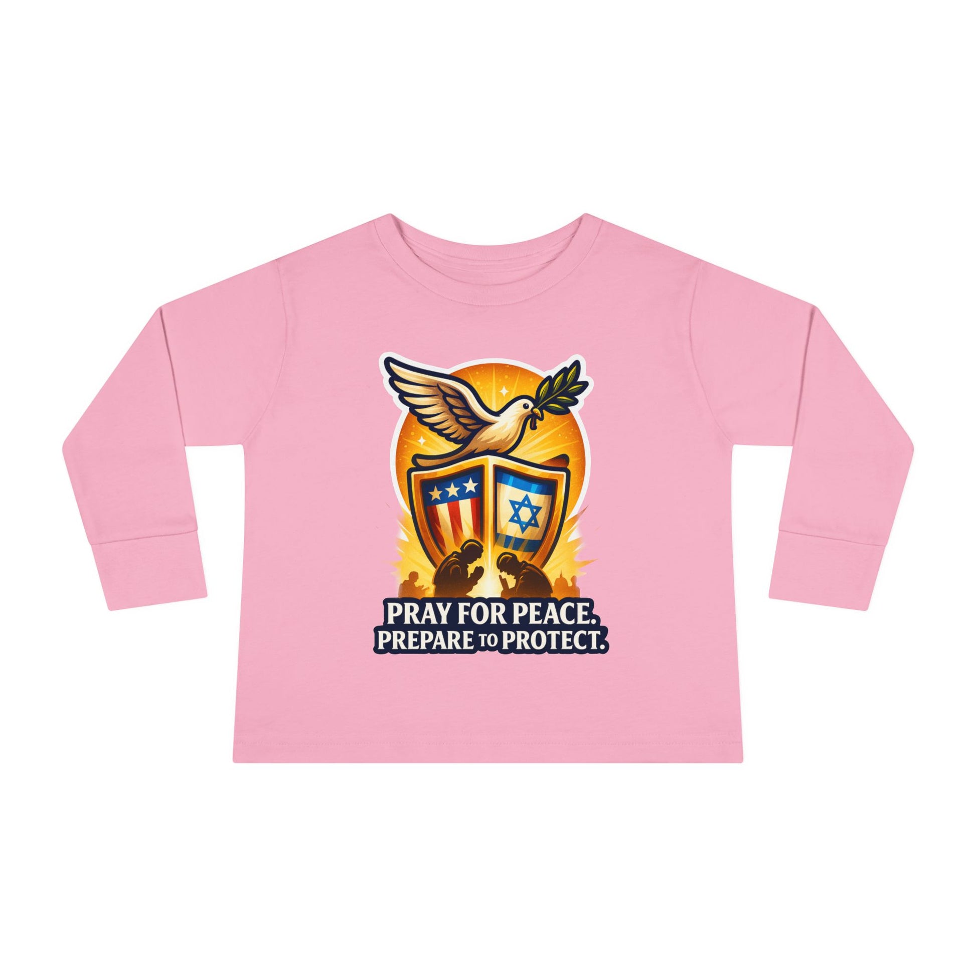 Pray For Peace Toddler Long Sleeve Tee - American Zionist