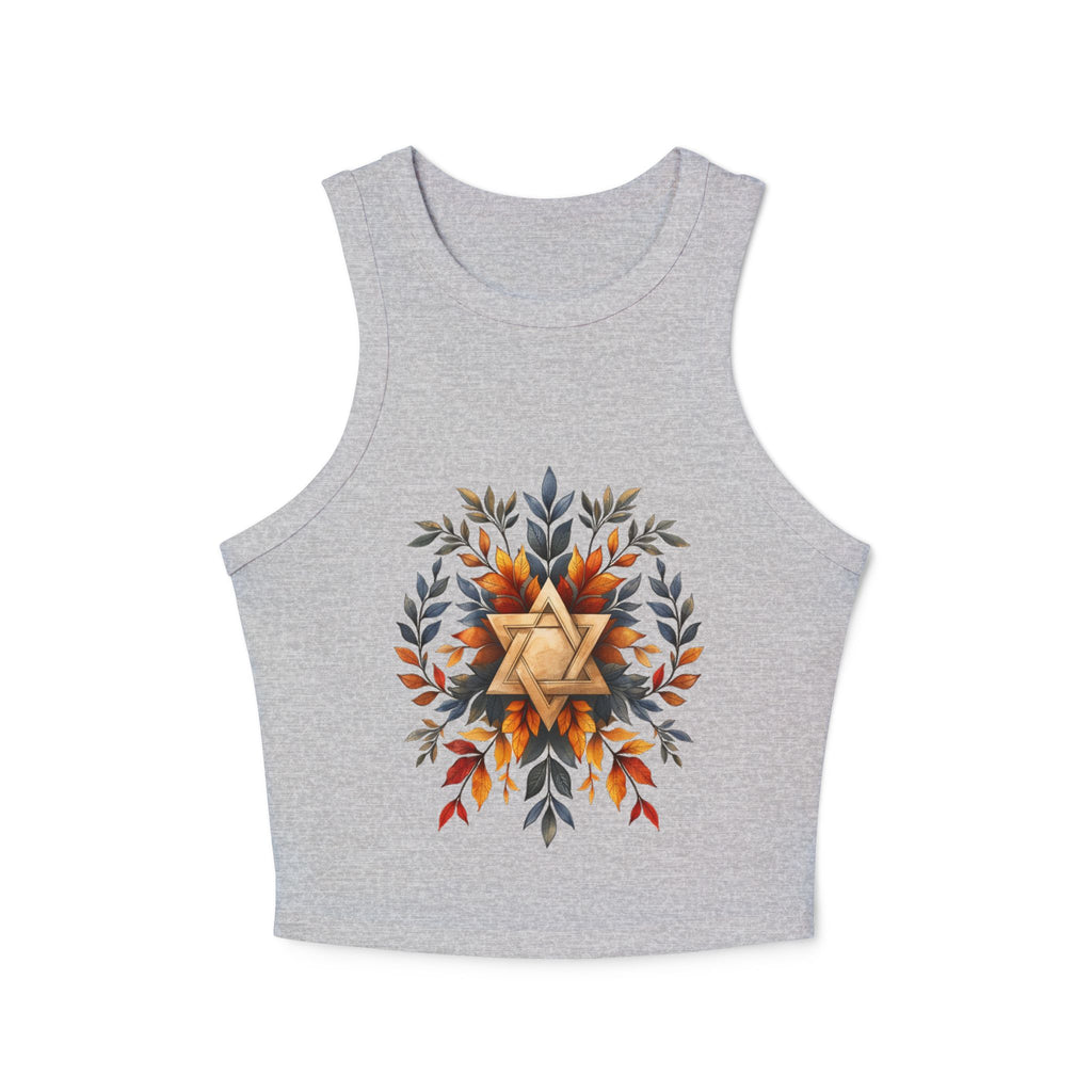 Star of David Wreath Women's Micro Rib Racer Tank Top - American Zionist