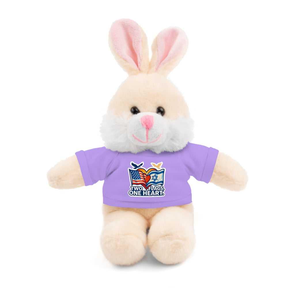 Two Flags. One Heart Stuffed Animals with Tee - American Zionist