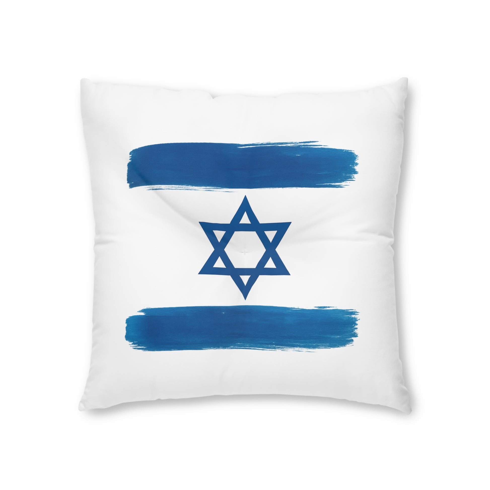 Blue Stars Of David Tufted Floor Pillow, Square - American Zionist