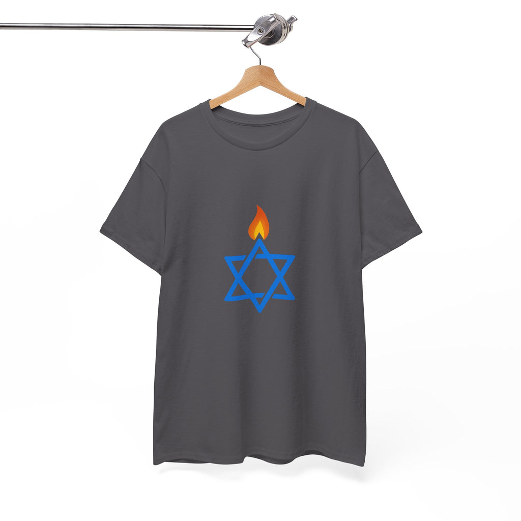 Fire Stars Of David Unisex Heavy Cotton Tee - American Zionist