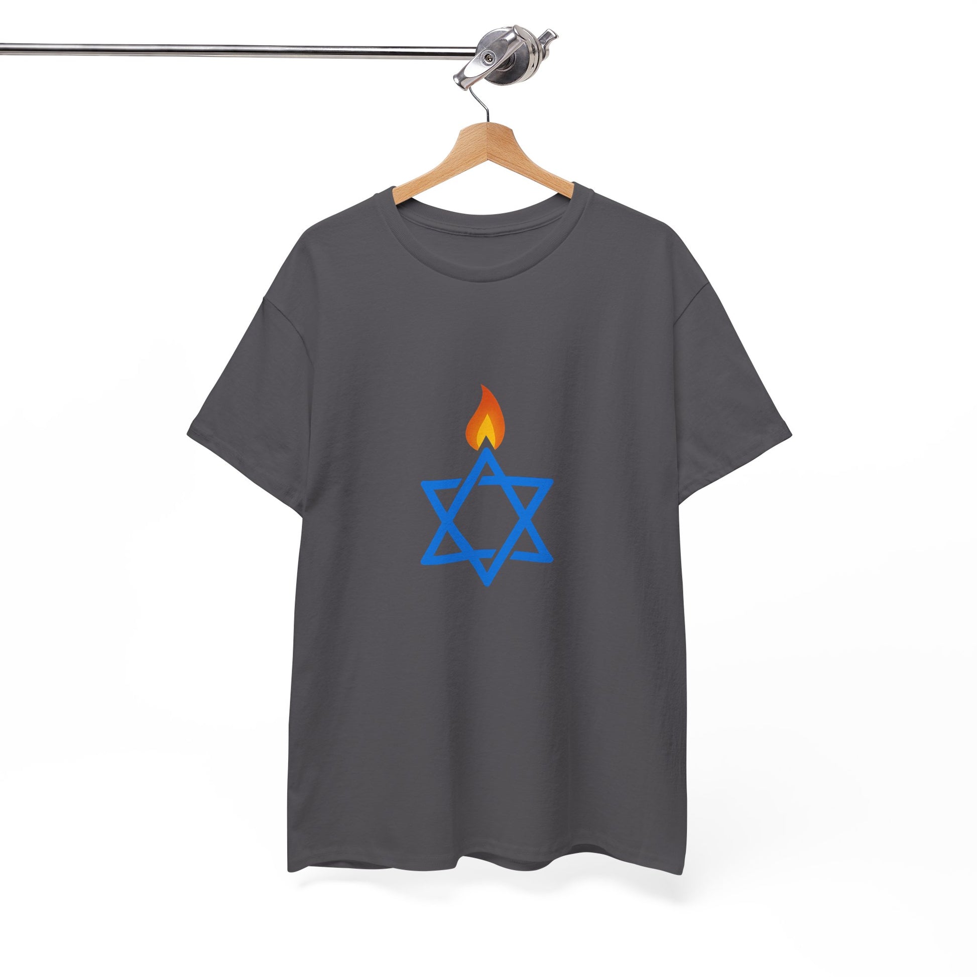 Fire Stars Of David Unisex Heavy Cotton Tee - American Zionist