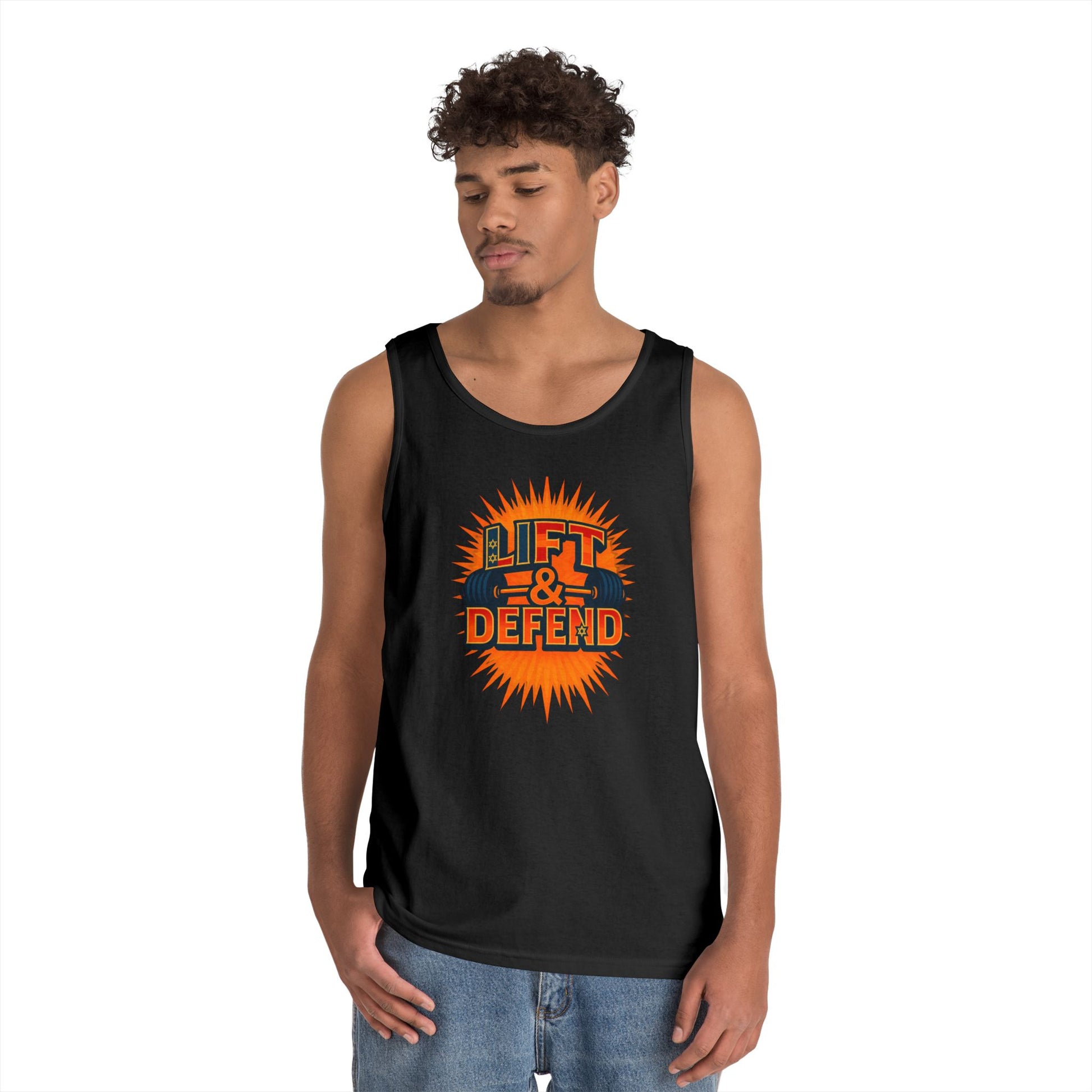 Lift Defend Unisex Heavy Cotton Tank Top - American Zionist