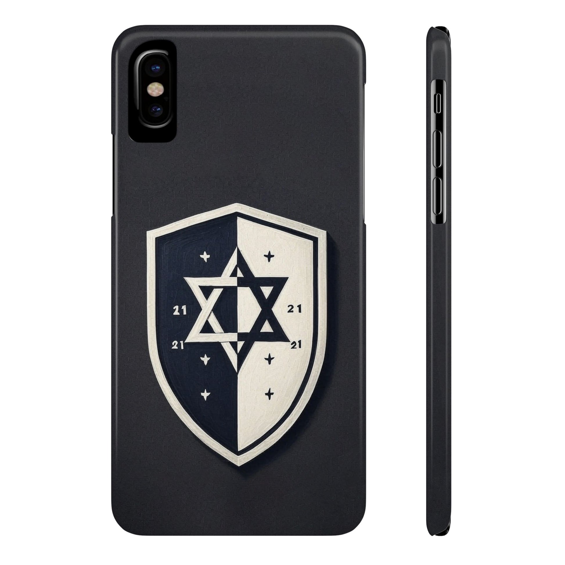 Black and White Shield Slim Phone Cases - American Zionist