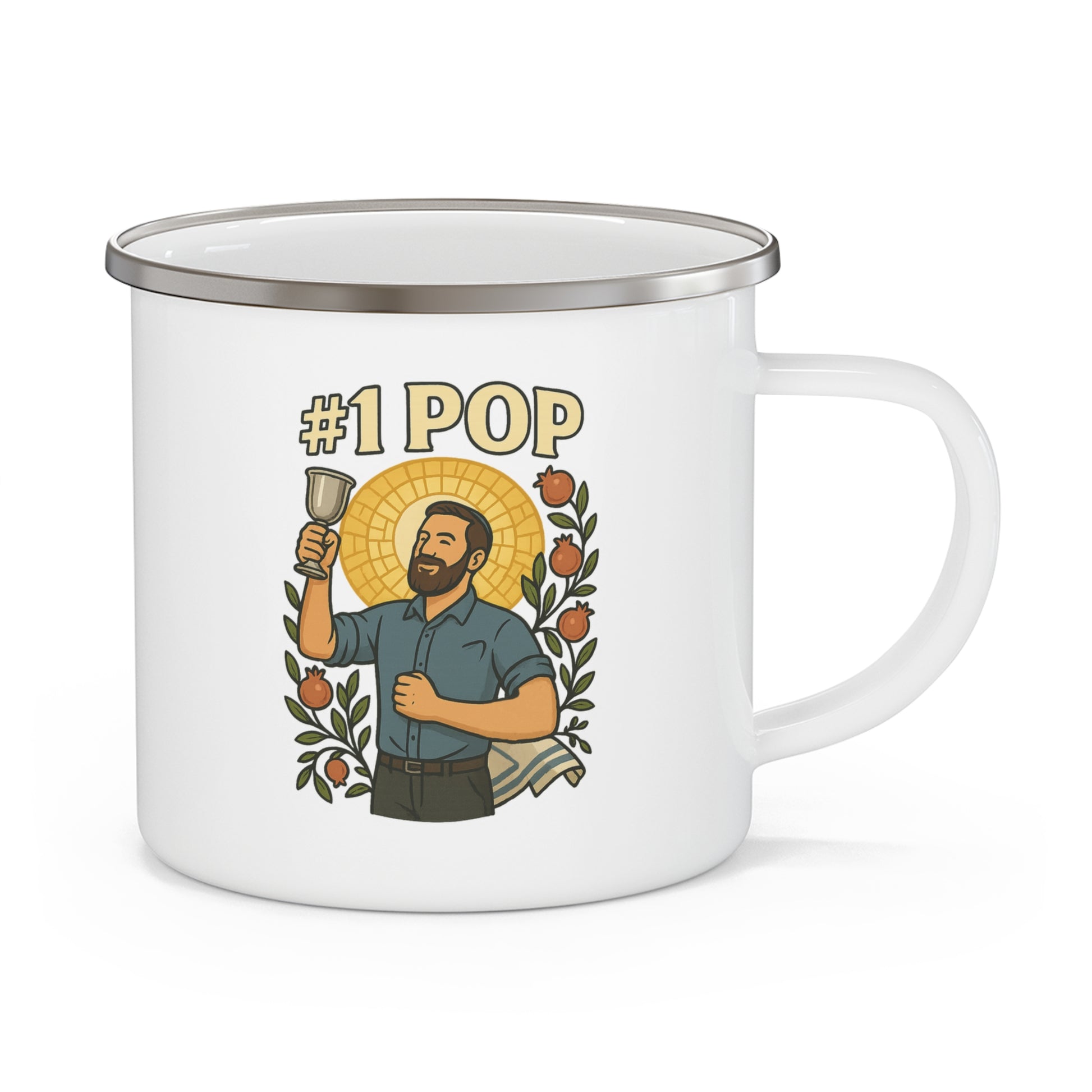 1 Pop Enamel Camping Mug - American Zionist