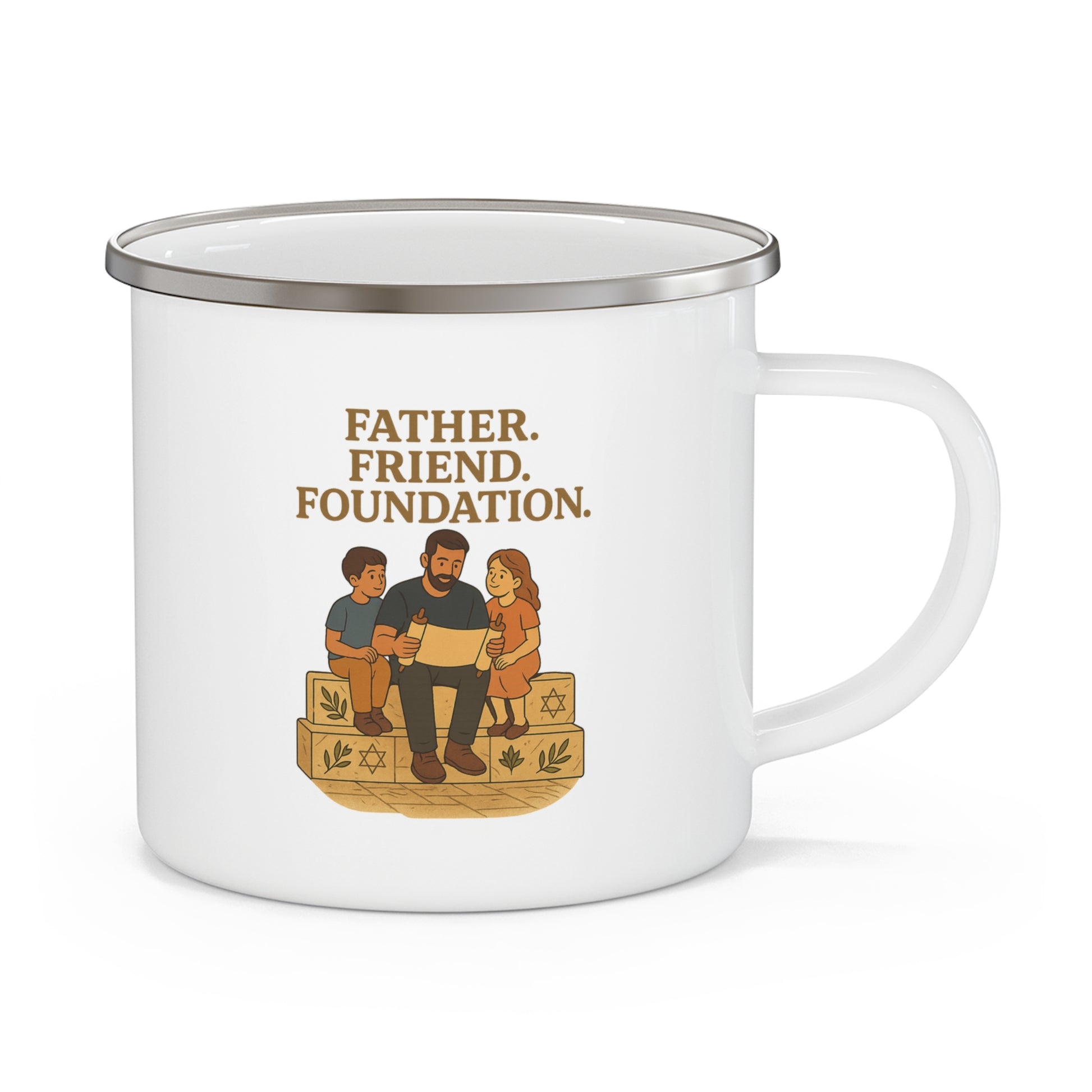 Father Friend Foundation Enamel Camping Mug - American Zionist