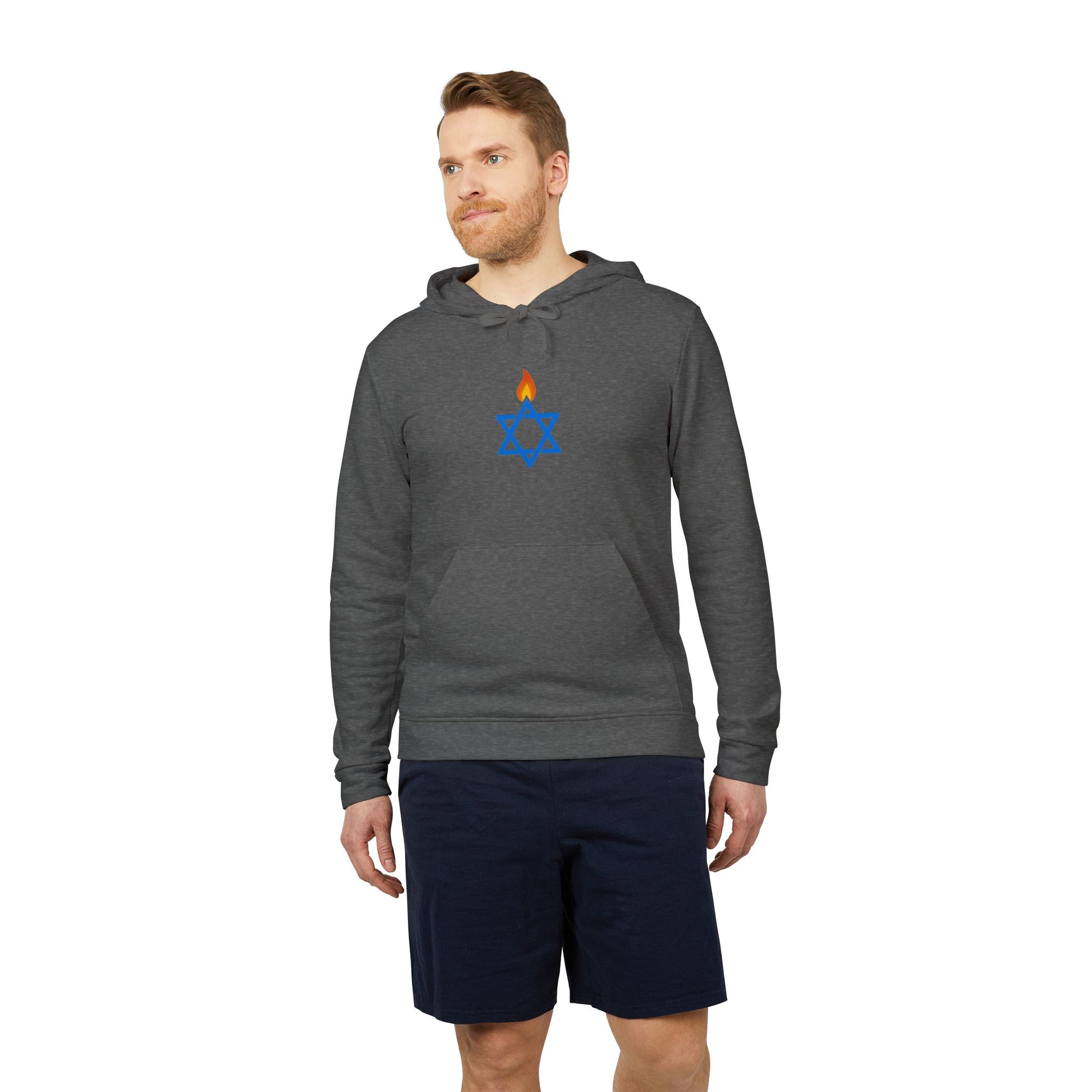 Fire Stars Of David Adidas Unisex Fleece Hoodie - American Zionist