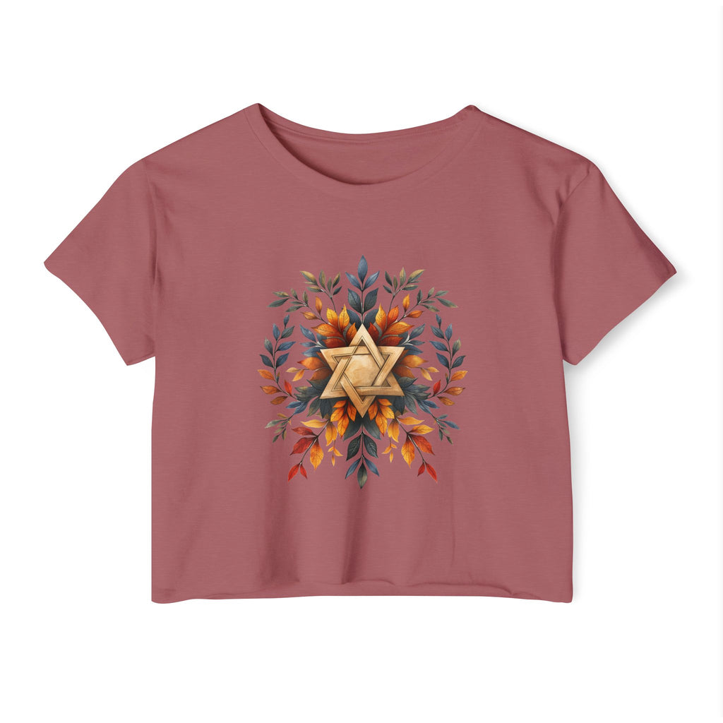 Star of David Wreath Women's Festival Crop Top - American Zionist
