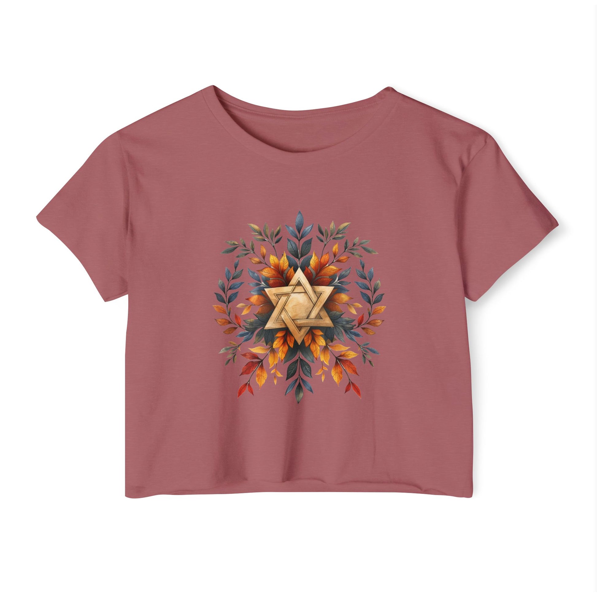 Star of David Wreath Women's Festival Crop Top - American Zionist