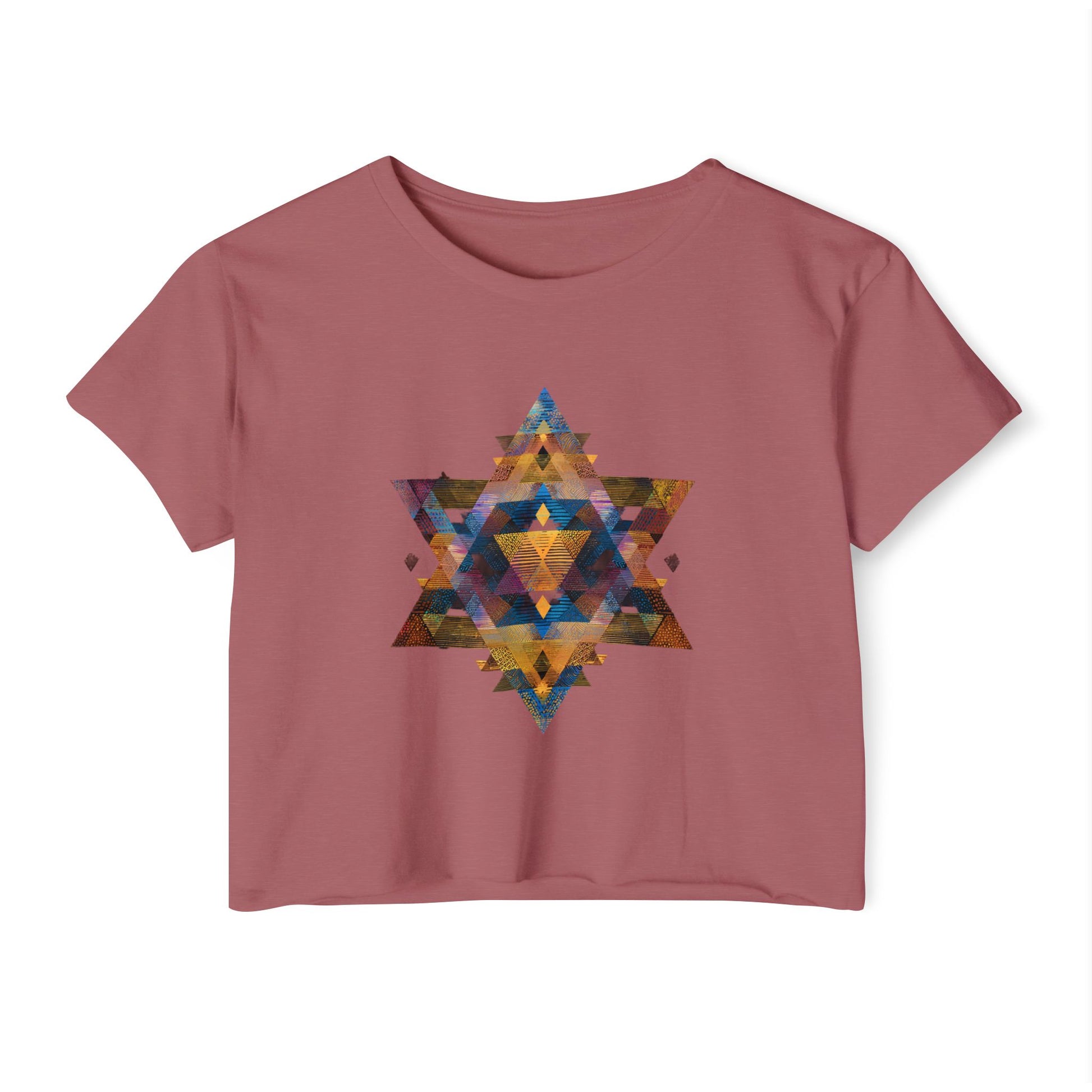 Star of David Geometric Women's Festival Crop Top - American Zionist