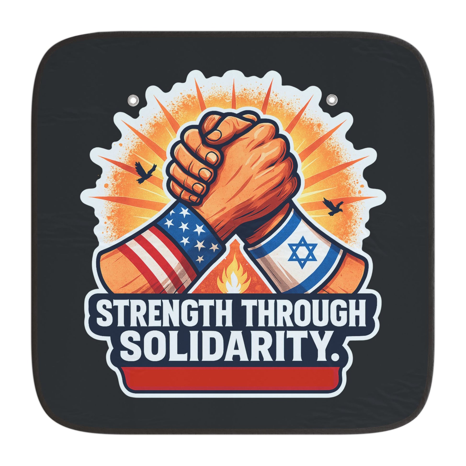 Strength Through Solidarity Car Sun Shades - American Zionist