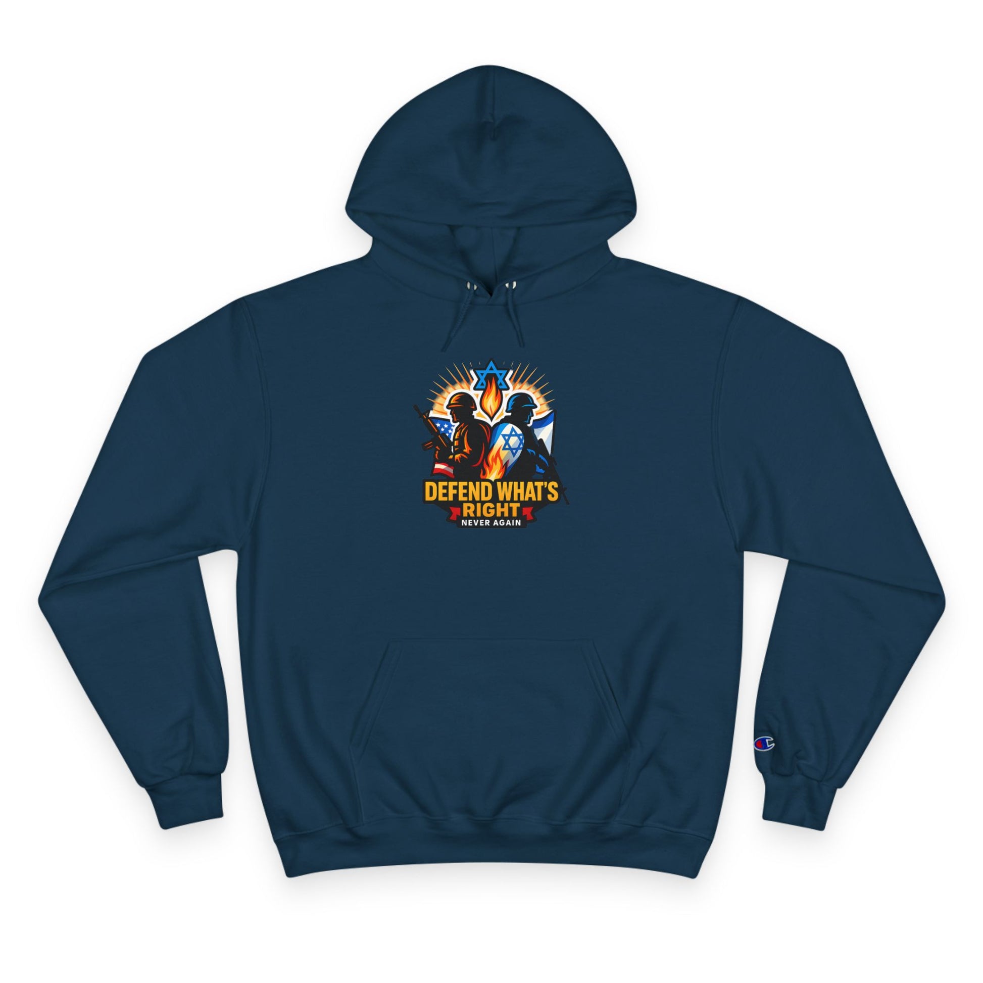 Defend What's Right Champion Hoodie - American Zionist