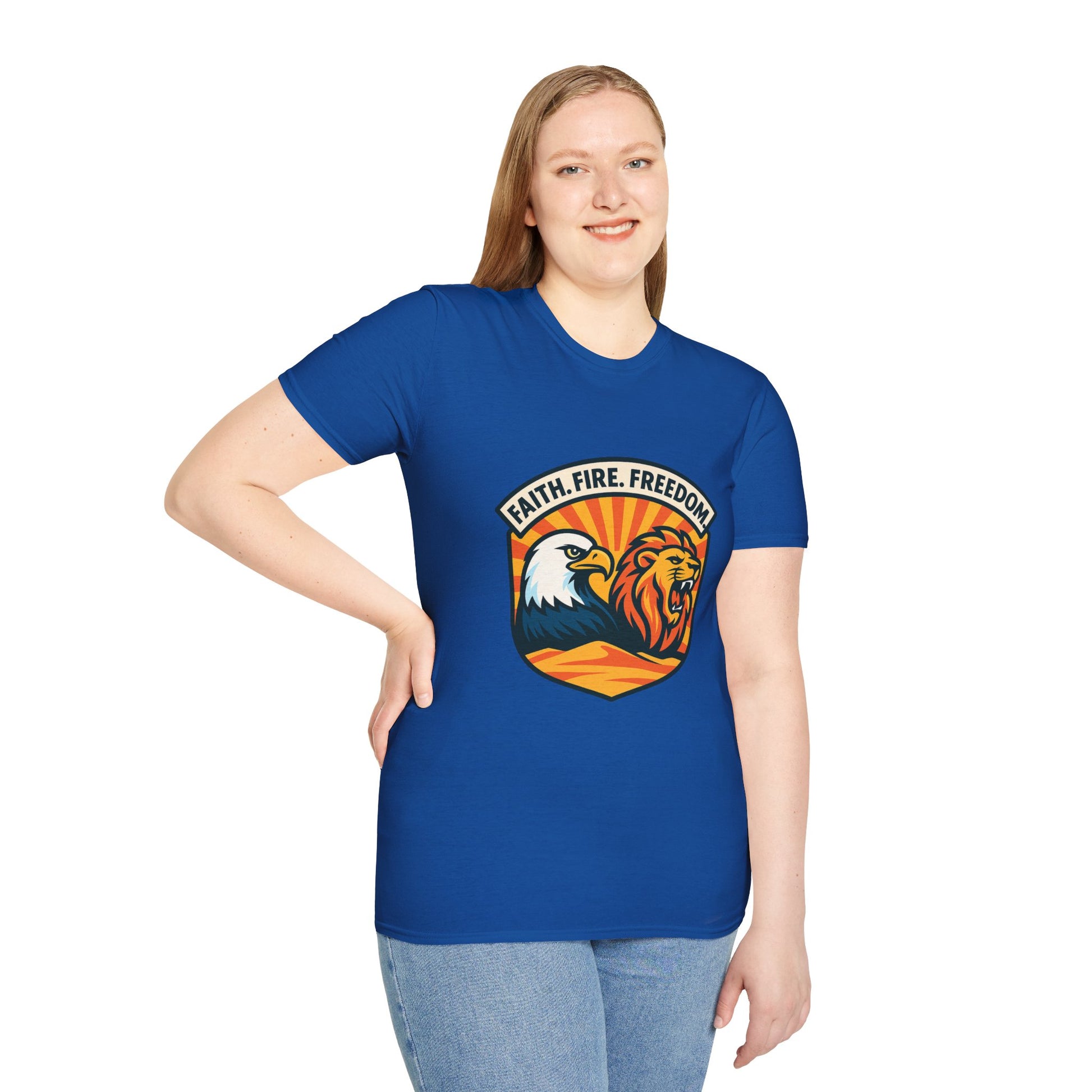 Lions Eagles Rise Unisex Softstyle T-Shirt - American Zionist