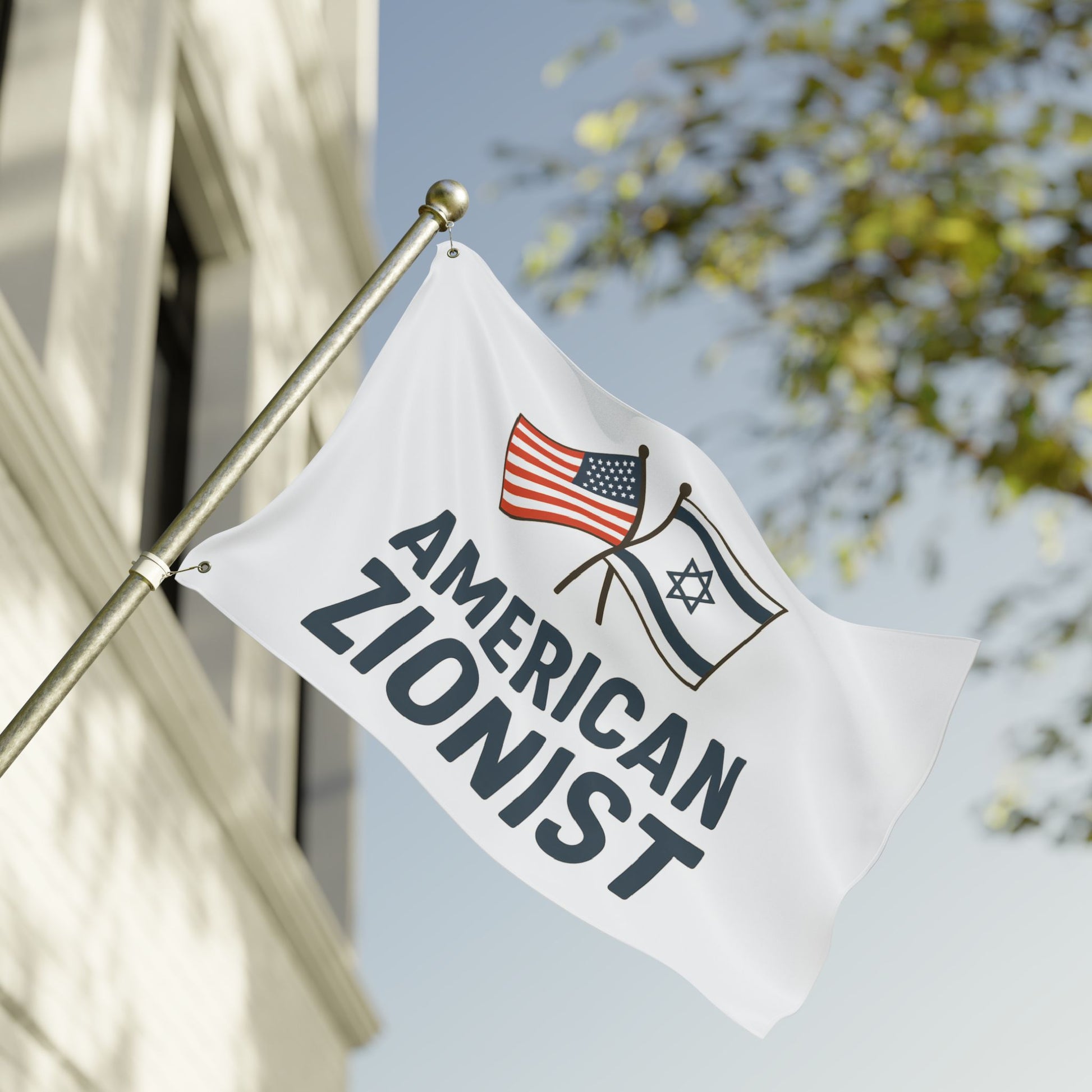 American Zionist: Two Flags Double Sided Flag - American Zionist