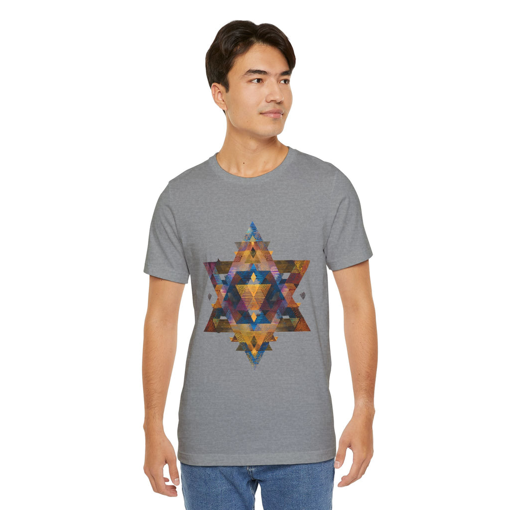 Star of David Geometric Unisex Jersey T-Shirt - American Zionist