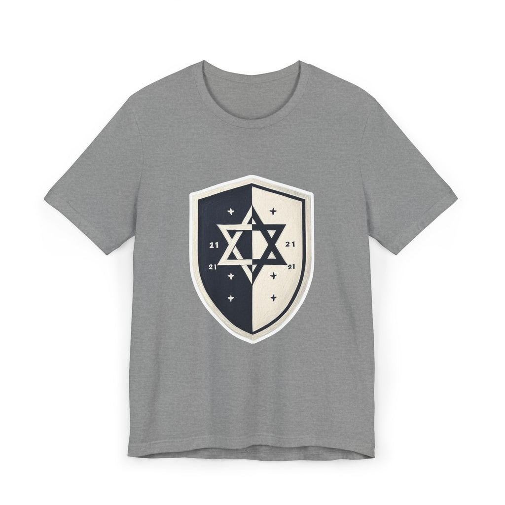 Black and White Shield Unisex Jersey T-Shirt - American Zionist