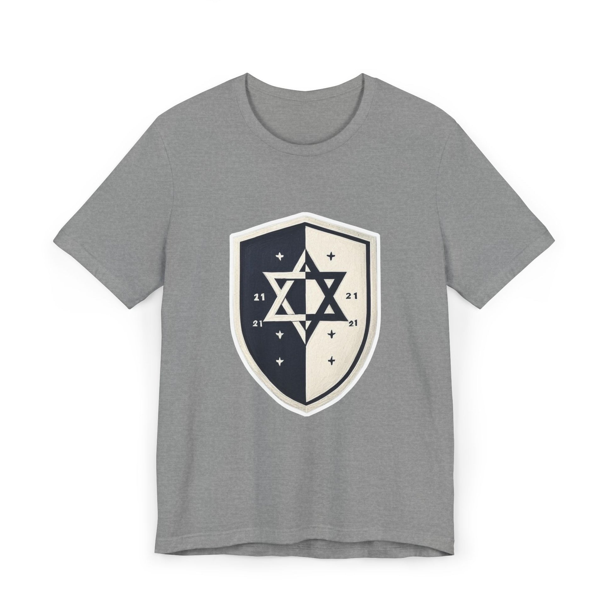 Black and White Shield Unisex Jersey T-Shirt - American Zionist