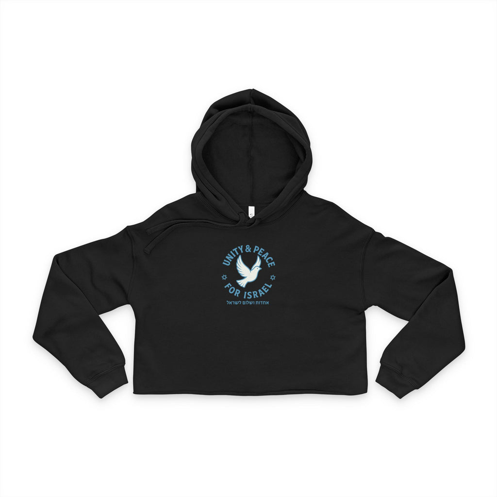Unity Peace For Israel Women's Cropped Hoodie - American Zionist