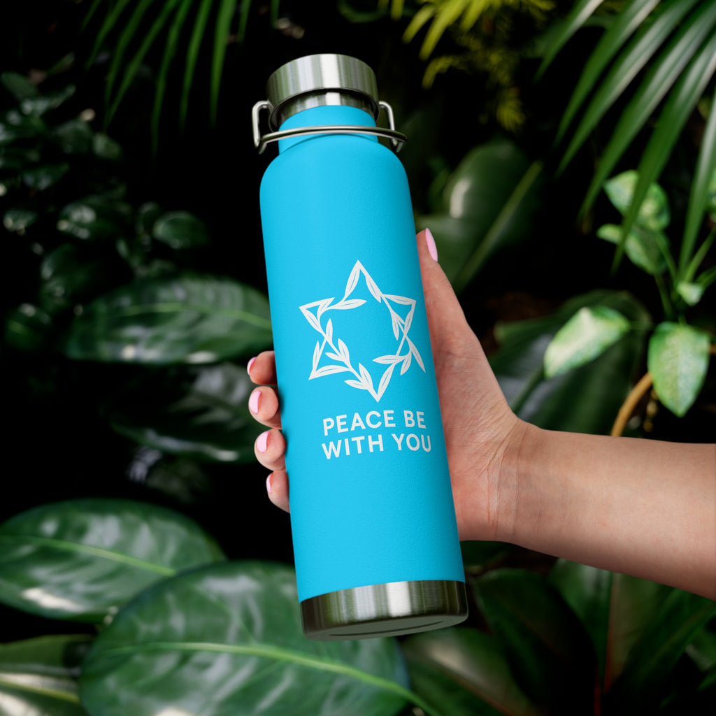 Peacewoven Star Copper Vacuum Insulated Bottle, 22oz - American Zionist