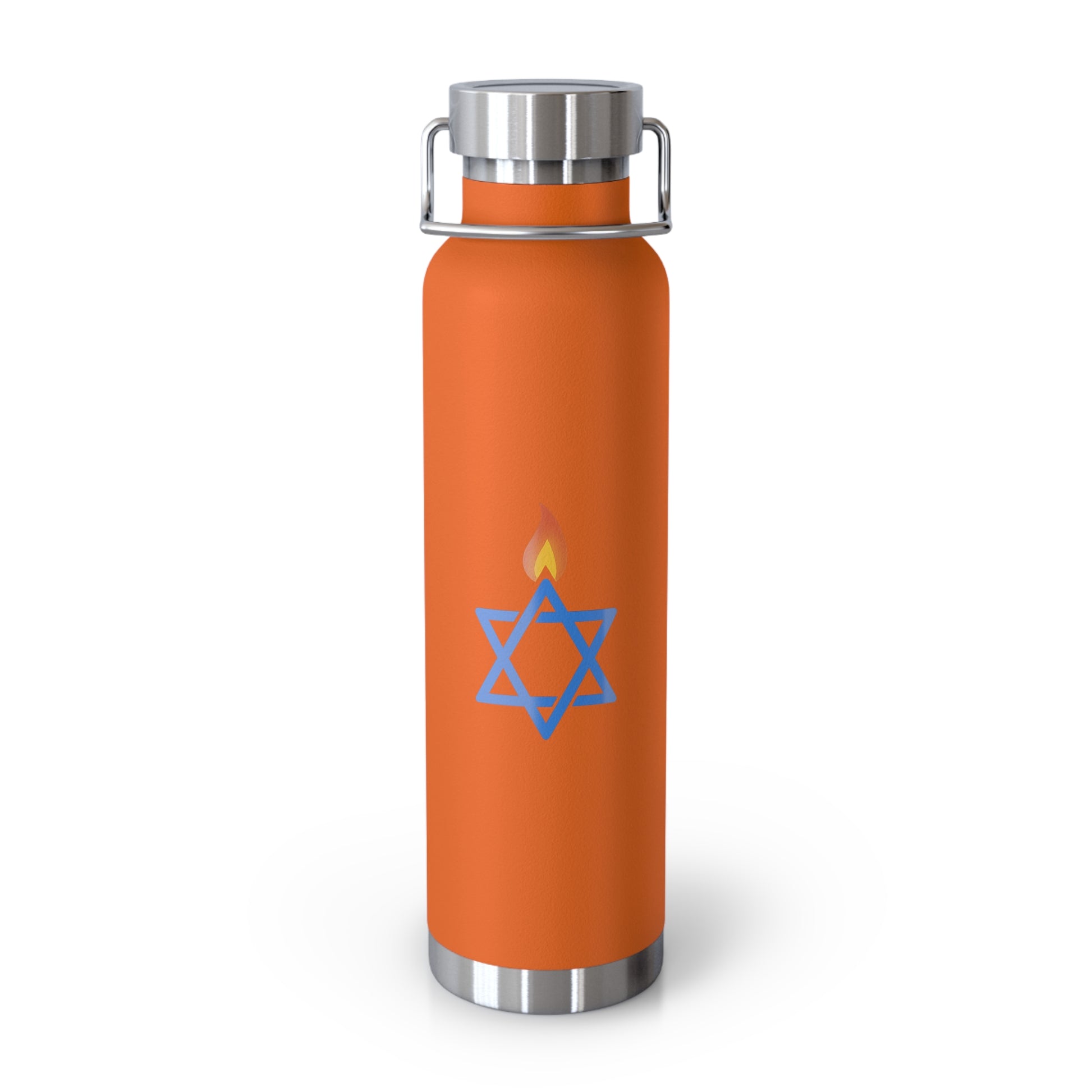 Fire Stars Of David Copper Vacuum Insulated Bottle, 22oz - American Zionist