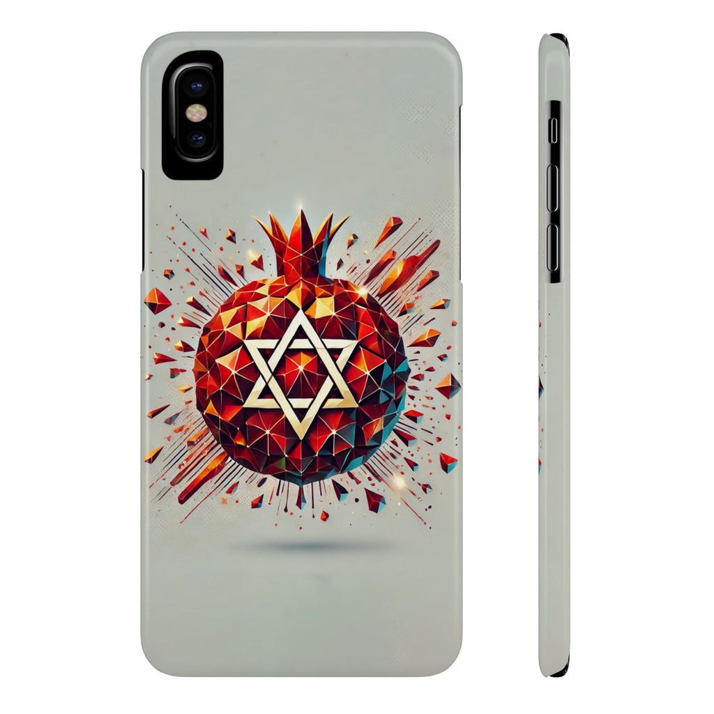 Pomegranate Star of David Slim Phone Cases - American Zionist