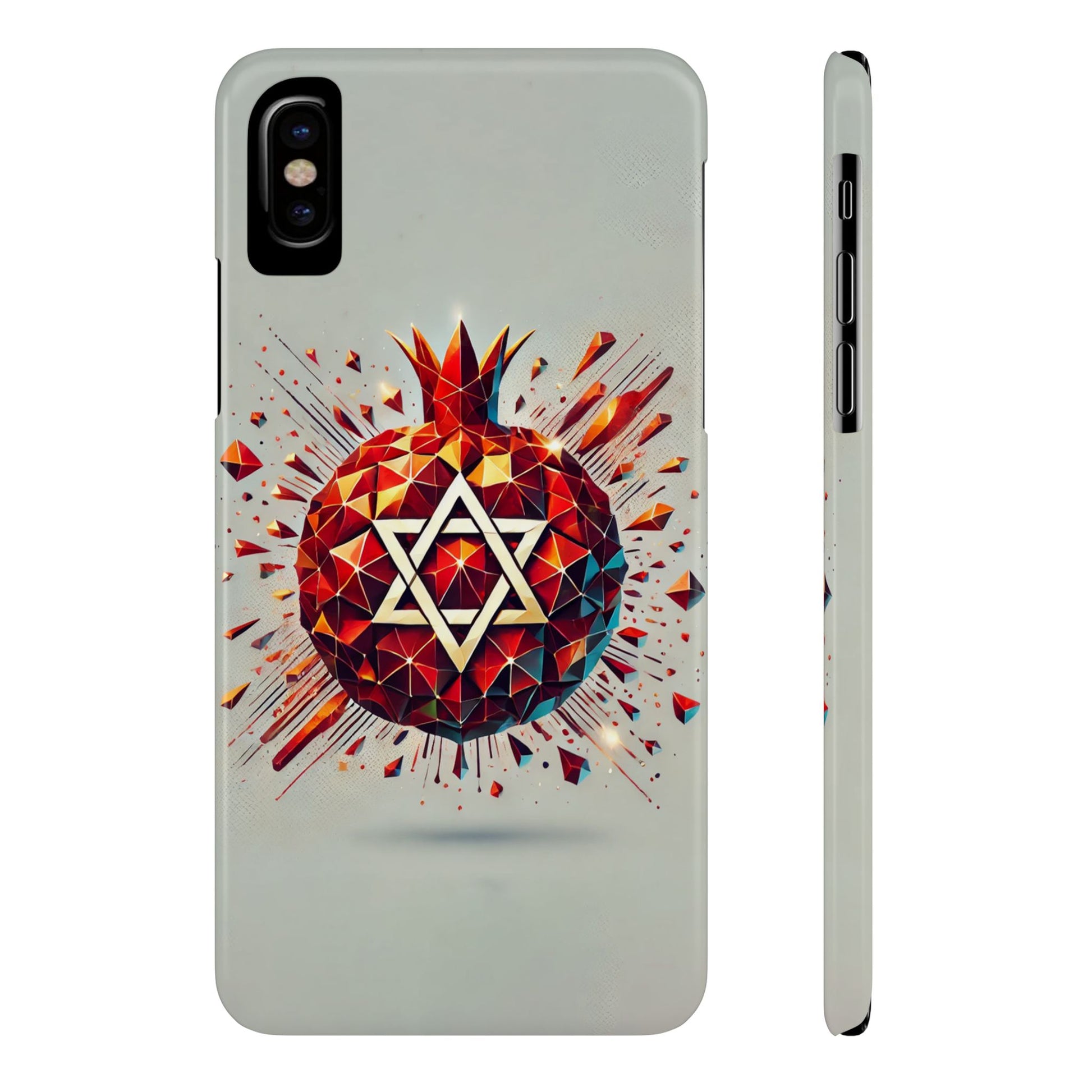 Pomegranate Star of David Slim Phone Cases - American Zionist